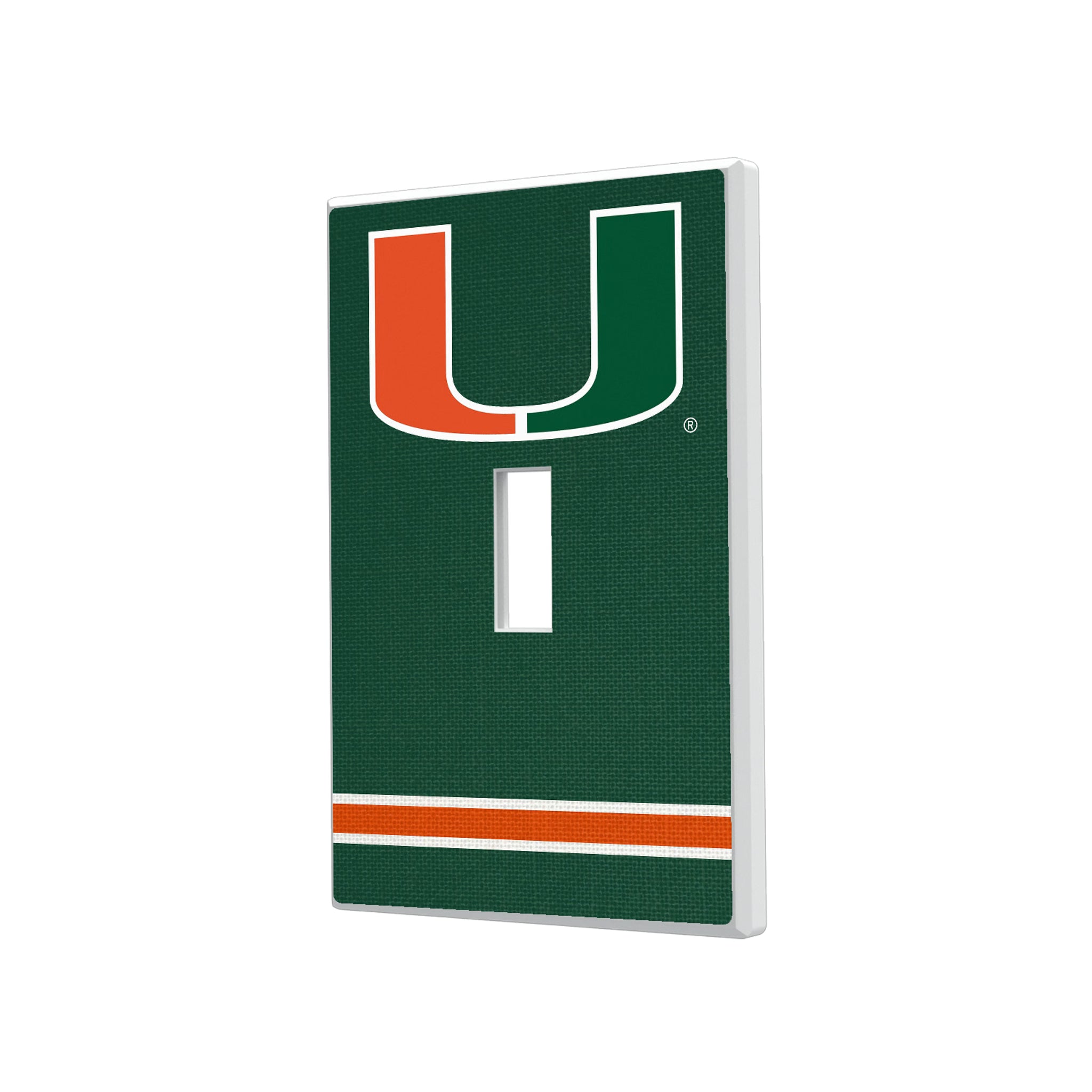 University of Miami Hurricanes Stripe Hidden-Screw Light Switch Plate#Style_Single Toggle