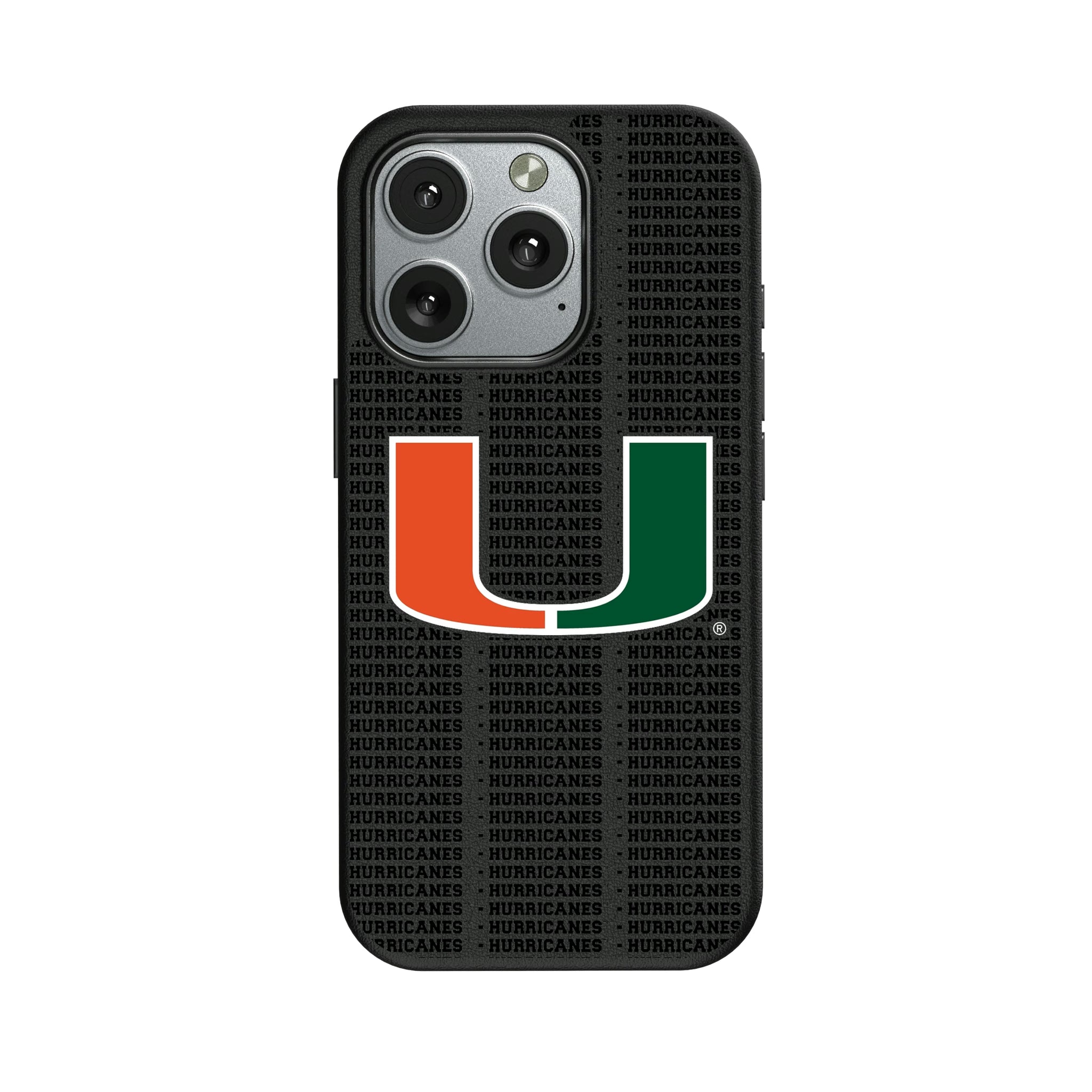 University of Miami Hurricanes Text Backdrop iPhone MagSafe Compatible Phone Case for Apple iPhone