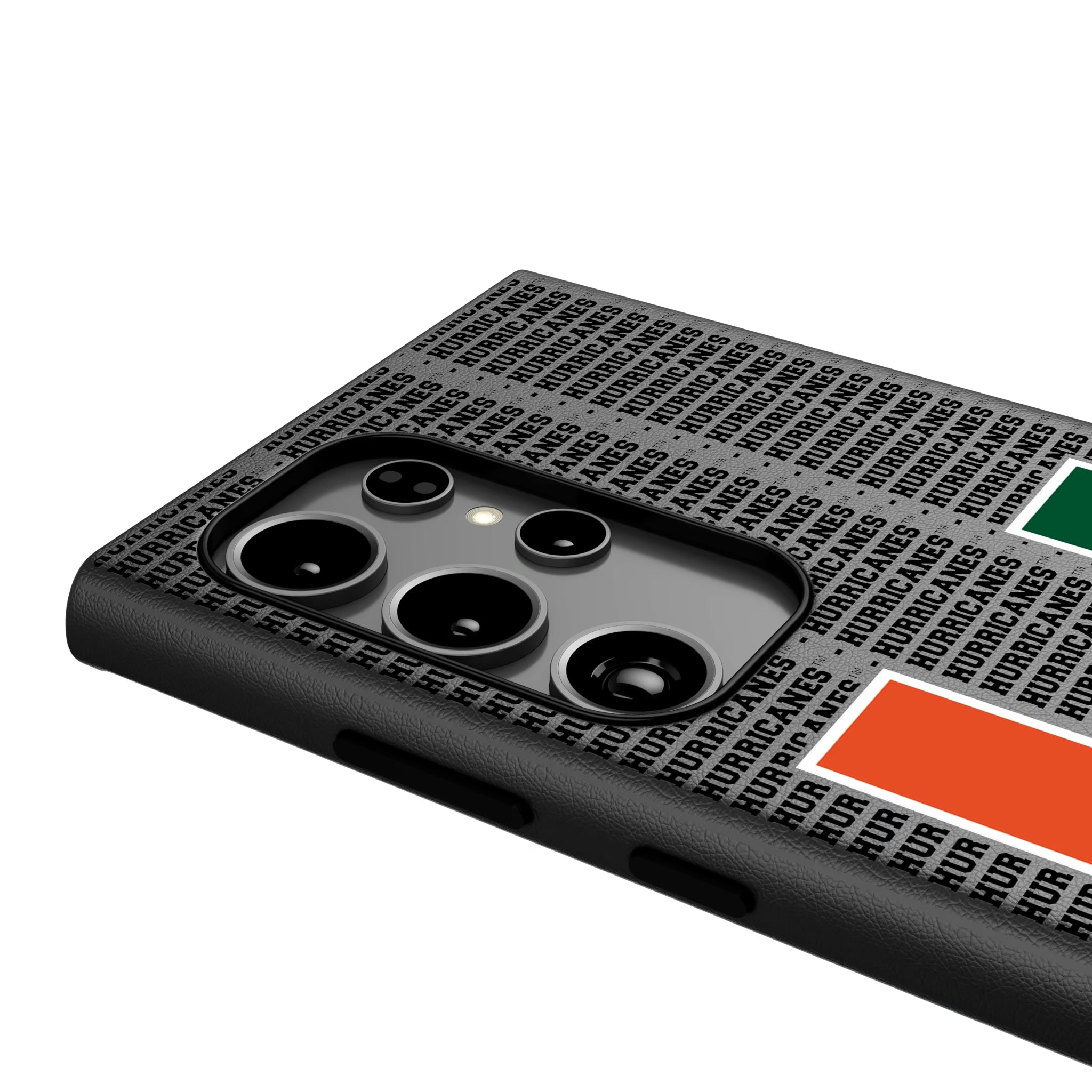 University of Miami Hurricanes Text Backdrop Galaxy MagSafe Compatible Phone Case for Samsung Galaxy - Detail