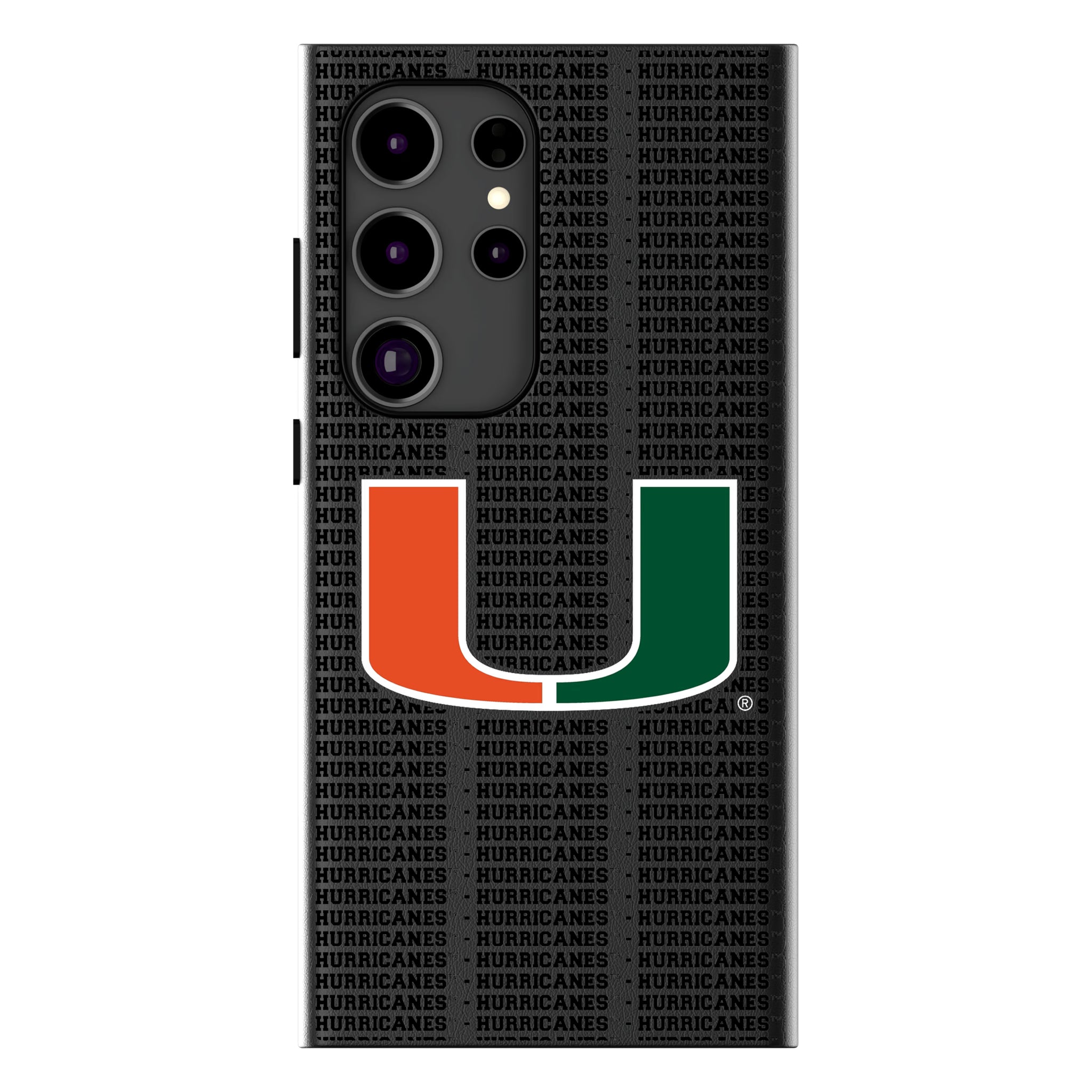 University of Miami Hurricanes Text Backdrop Galaxy MagSafe Compatible Phone Case for Samsung Galaxy