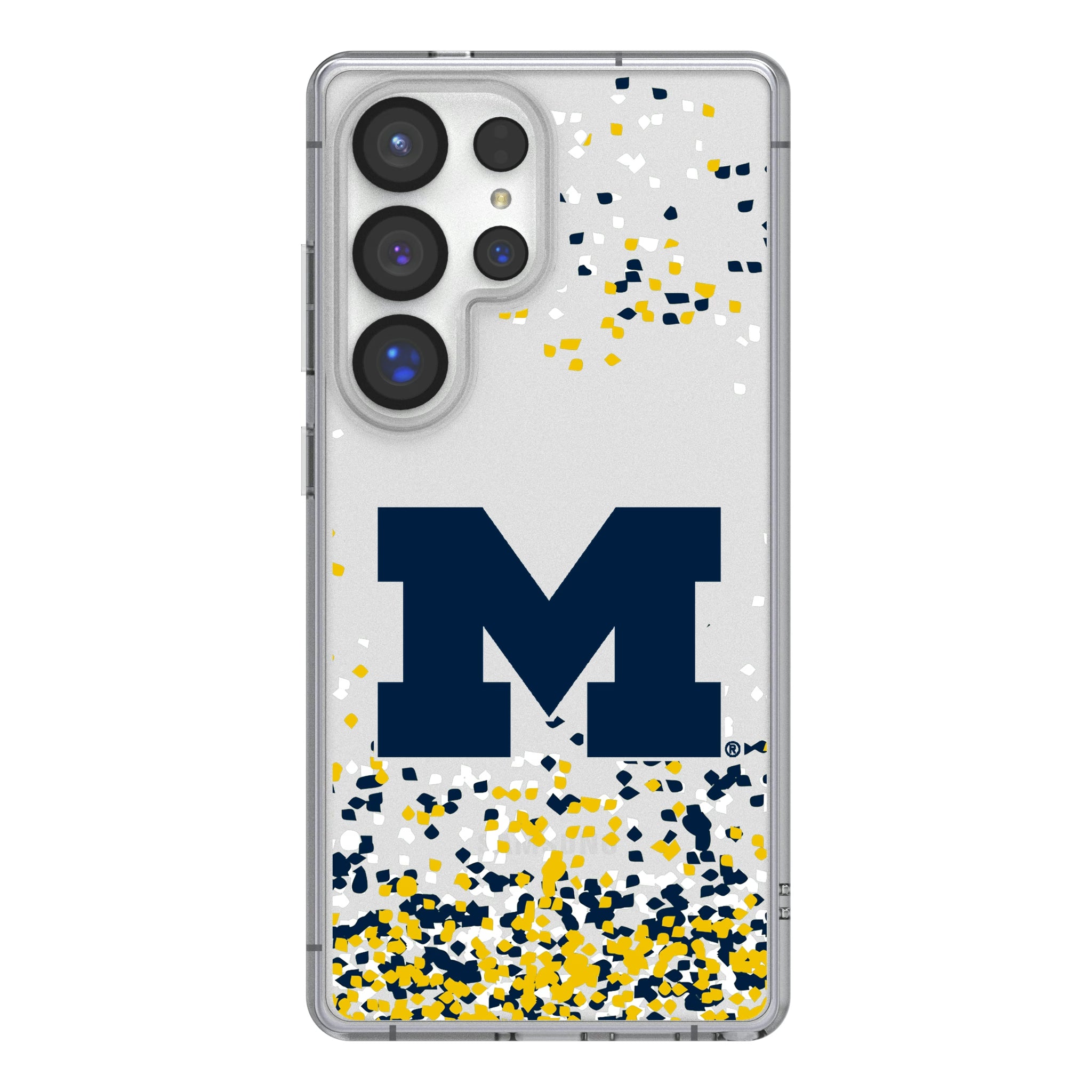 University of Michigan Wolverines Confetti Galaxy Clear Phone Case for Samsung Galaxy