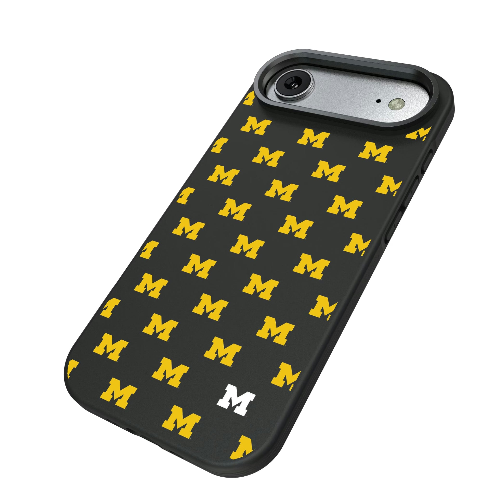 University of Michigan Wolverines Fashion Pattern iPhone Bump Phone Case for Apple iPhone - Isometric View#Device_iPhone Air
