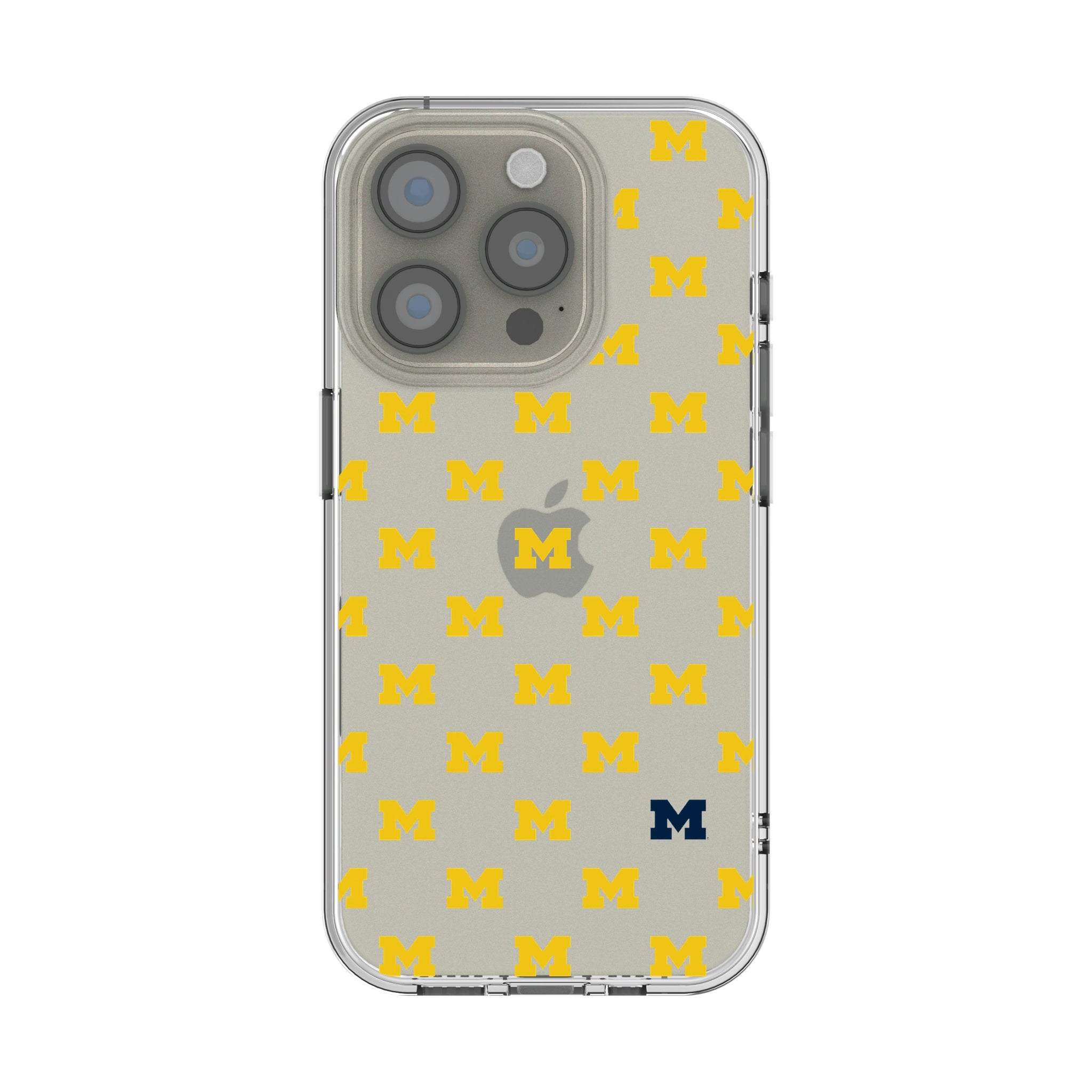 University of Michigan Wolverines Fashion Pattern iPhone Clear Phone Case for Apple iPhone