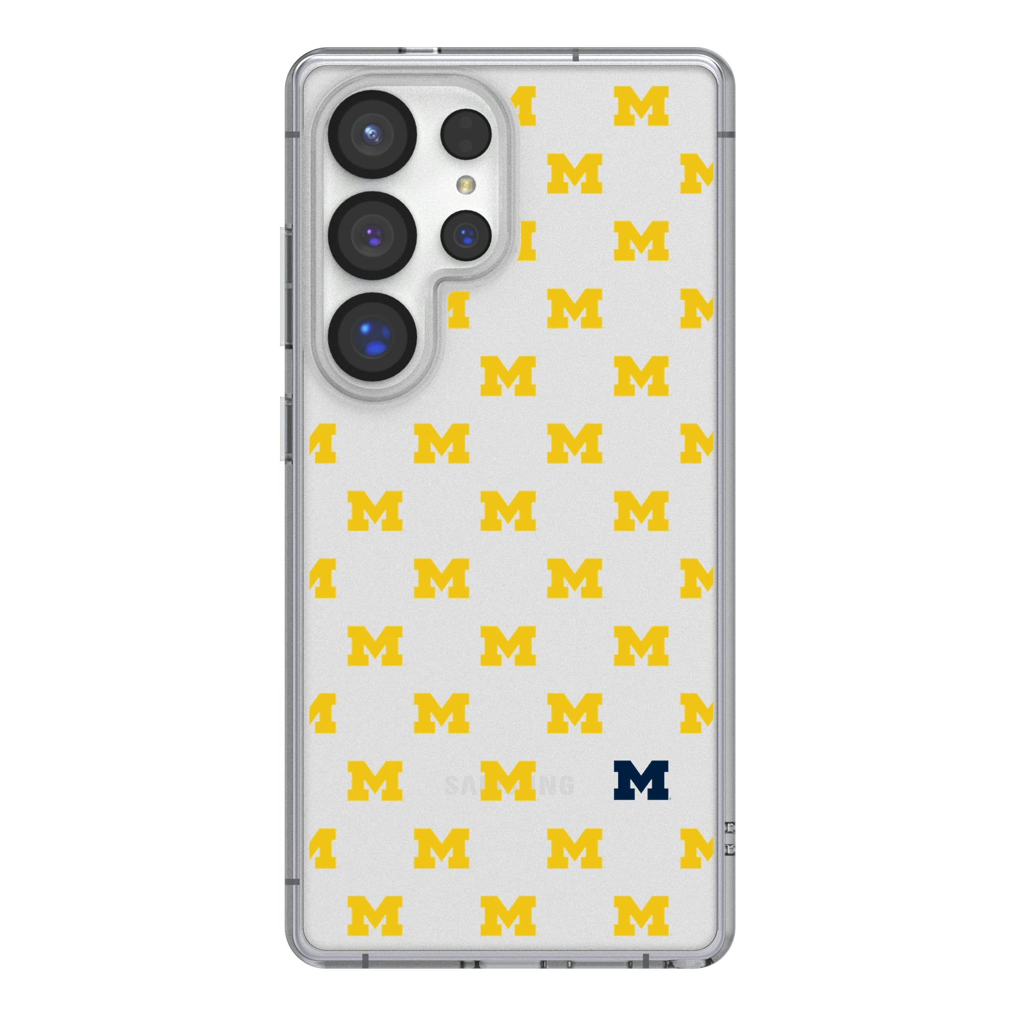 University of Michigan Wolverines Fashion Pattern Galaxy Clear Phone Case for Samsung Galaxy