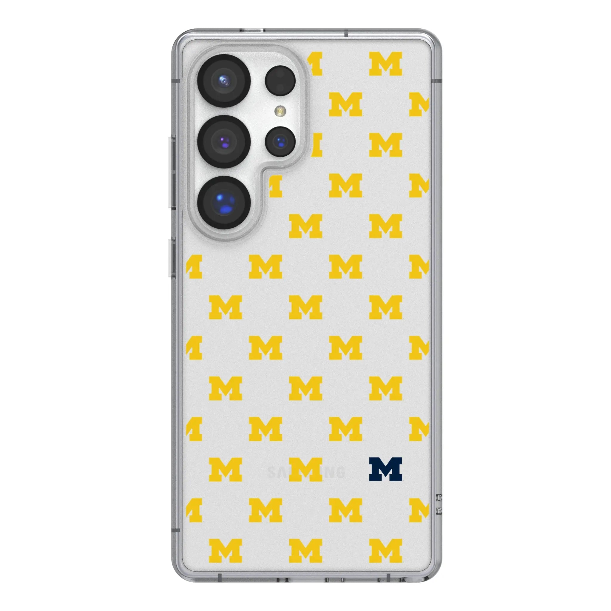 University of Michigan Wolverines Fashion Pattern Galaxy Clear Phone Case for Samsung Galaxy#Device_Galaxy S25 Ultra