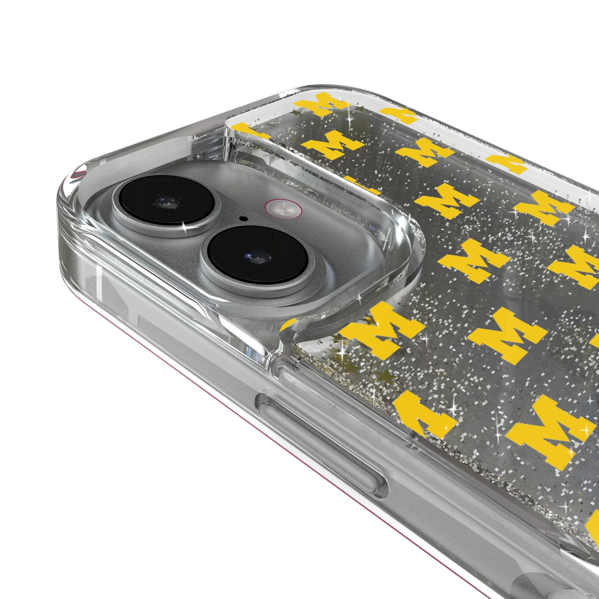 University of Michigan Wolverines Fashion Pattern iPhone Glitter Phone Case for Apple iPhone - Detail