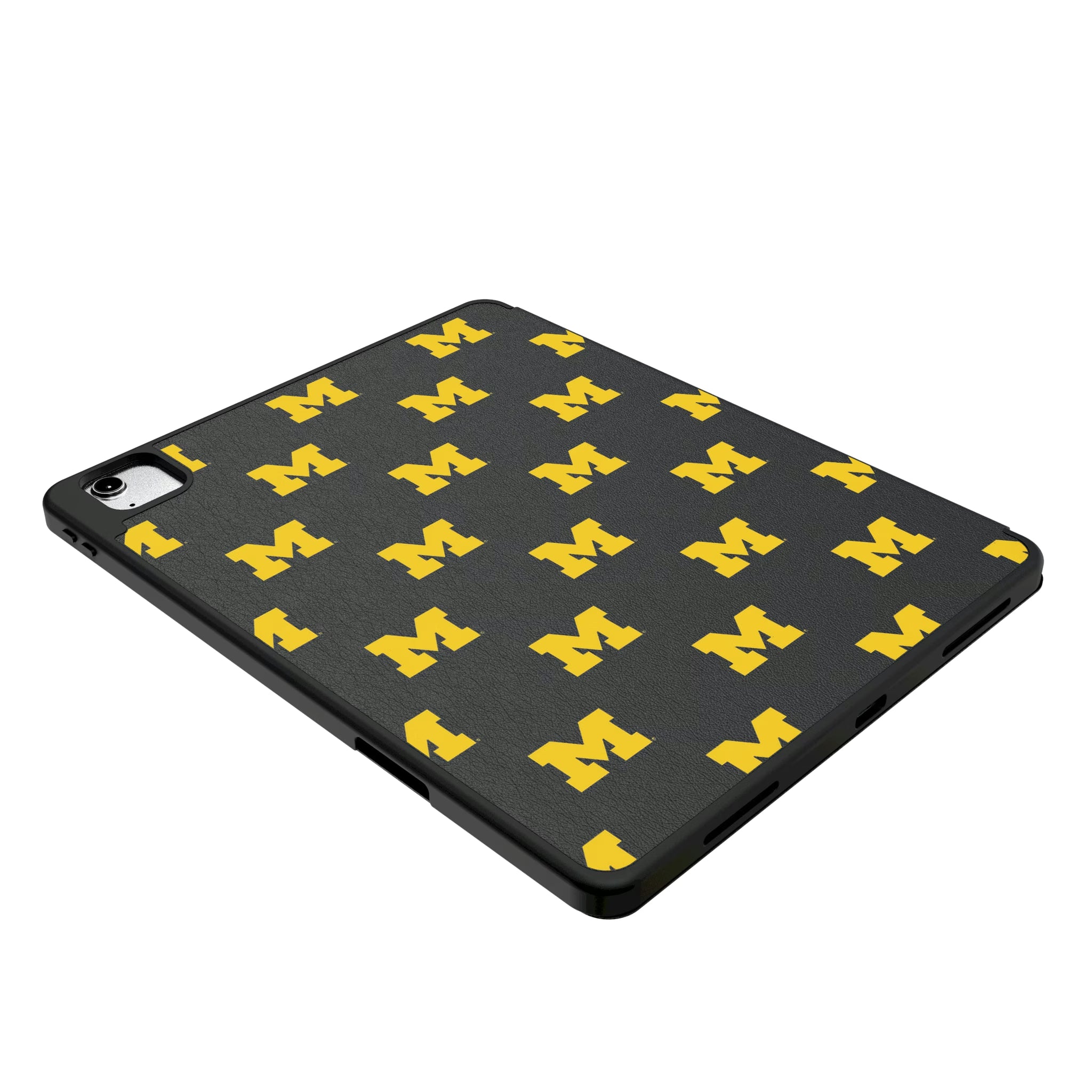 University of Michigan Wolverines Fashion Pattern iPad Tablet Case for Apple iPad - Isometric View