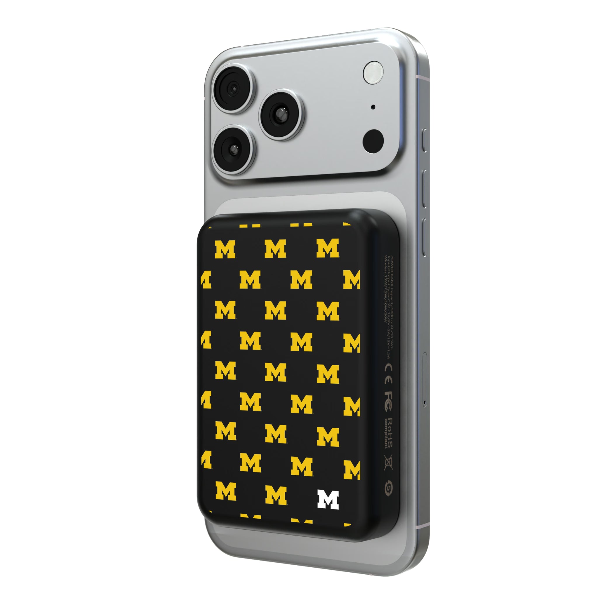 University of Michigan Wolverines Fashion Pattern Wireless Mag Power Bank