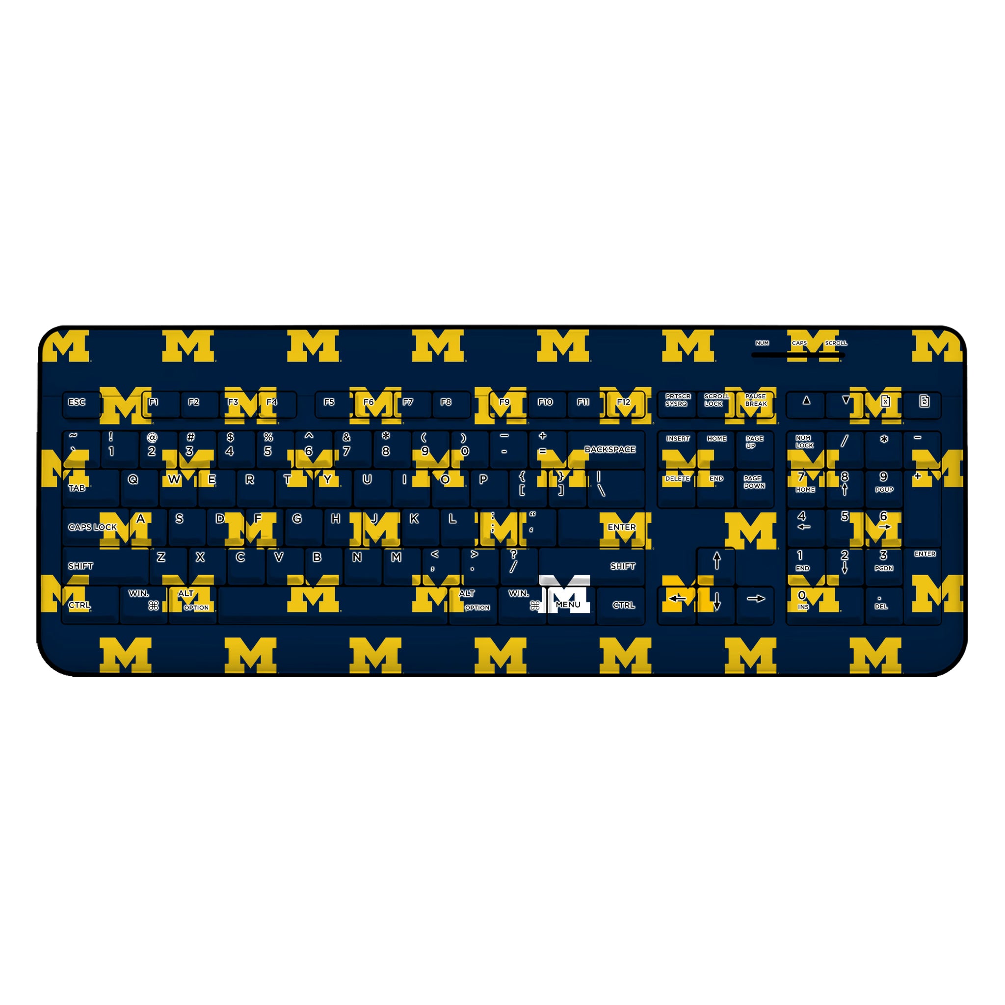 University of Michigan Wolverines Fashion Pattern Wireless USB Keyboard