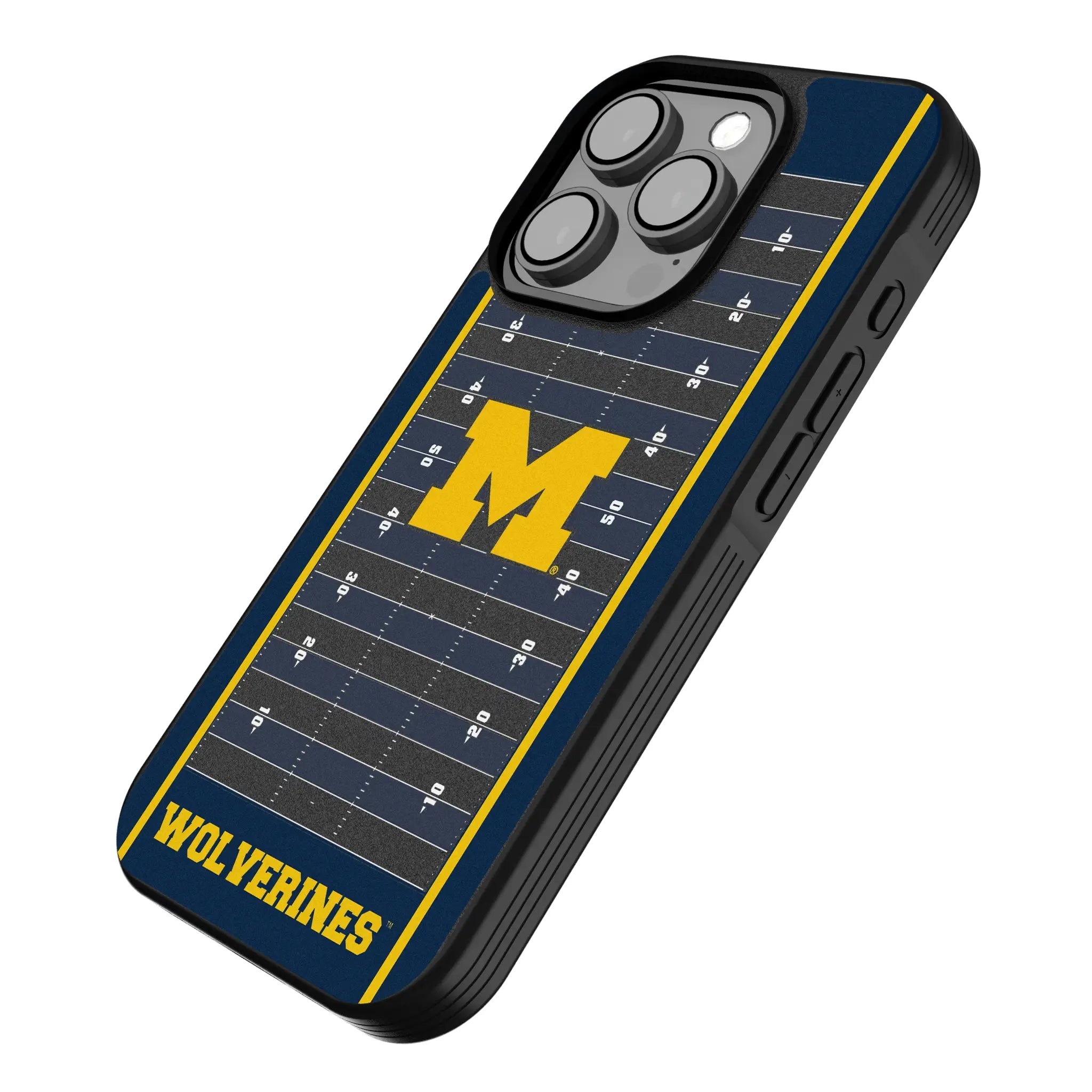 University of Michigan Wolverines Field iPhone Bump Phone Case for Apple iPhone - Isometric View