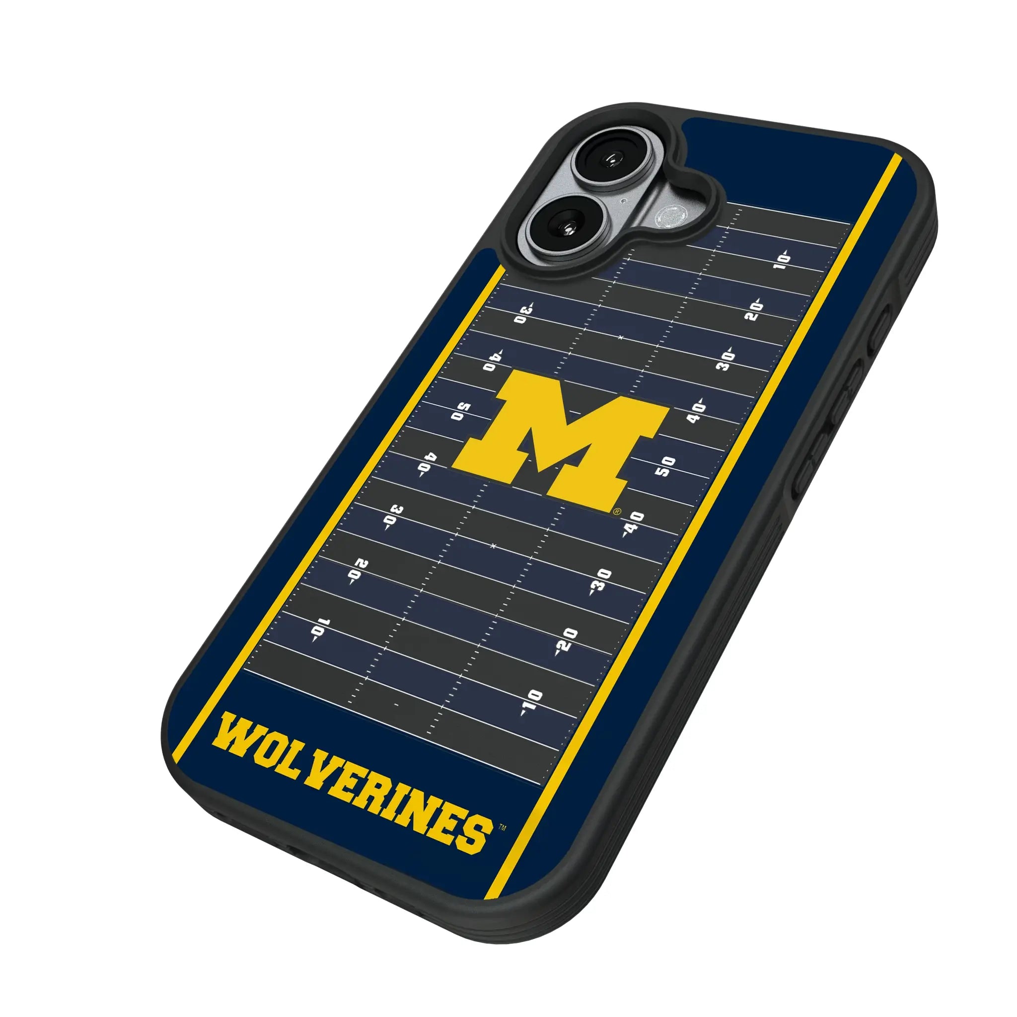 University of Michigan Wolverines Field iPhone Bump Phone Case for Apple iPhone - Isometric View#Device_iPhone 17