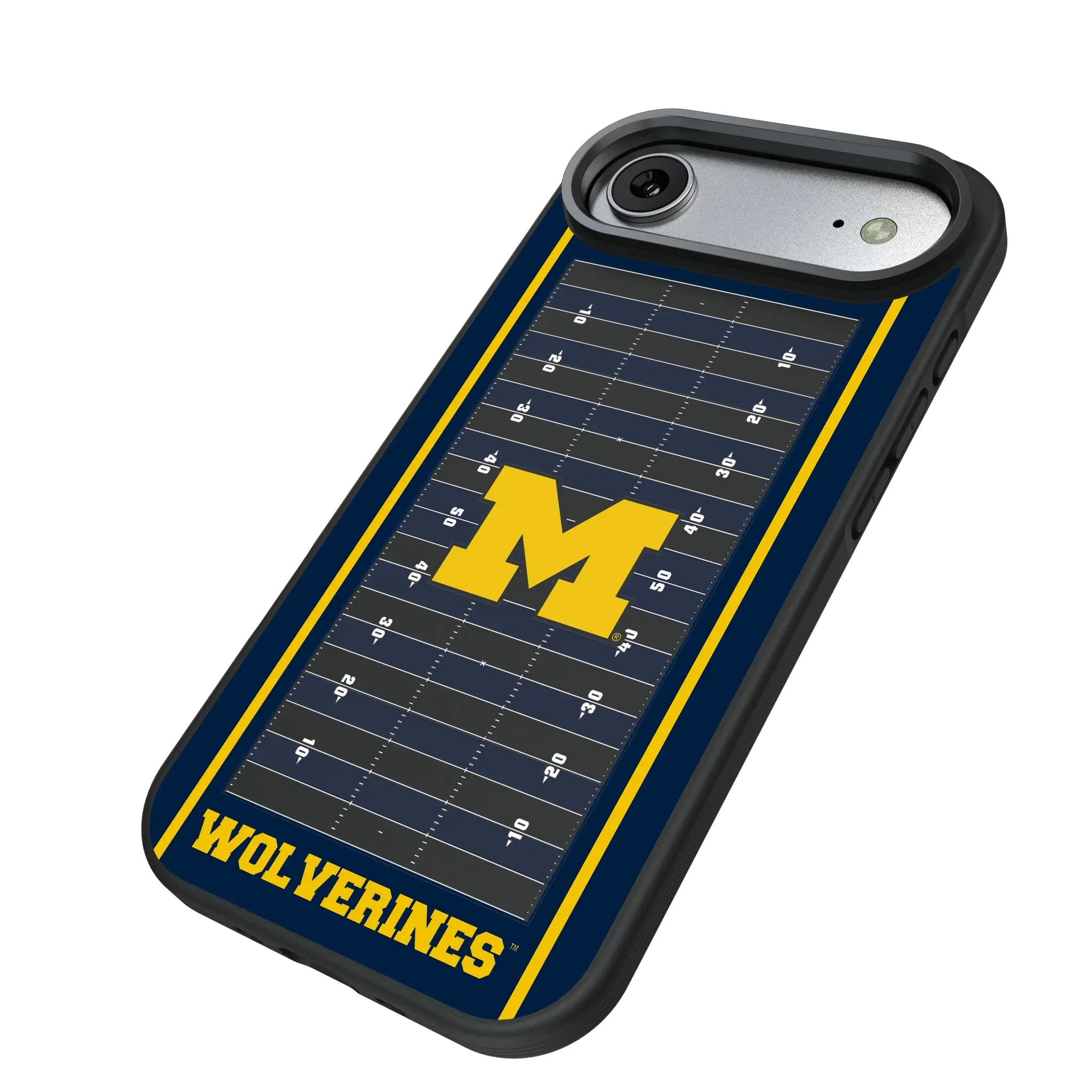 University of Michigan Wolverines Field iPhone Bump Phone Case for Apple iPhone - Isometric View#Device_iPhone Air
