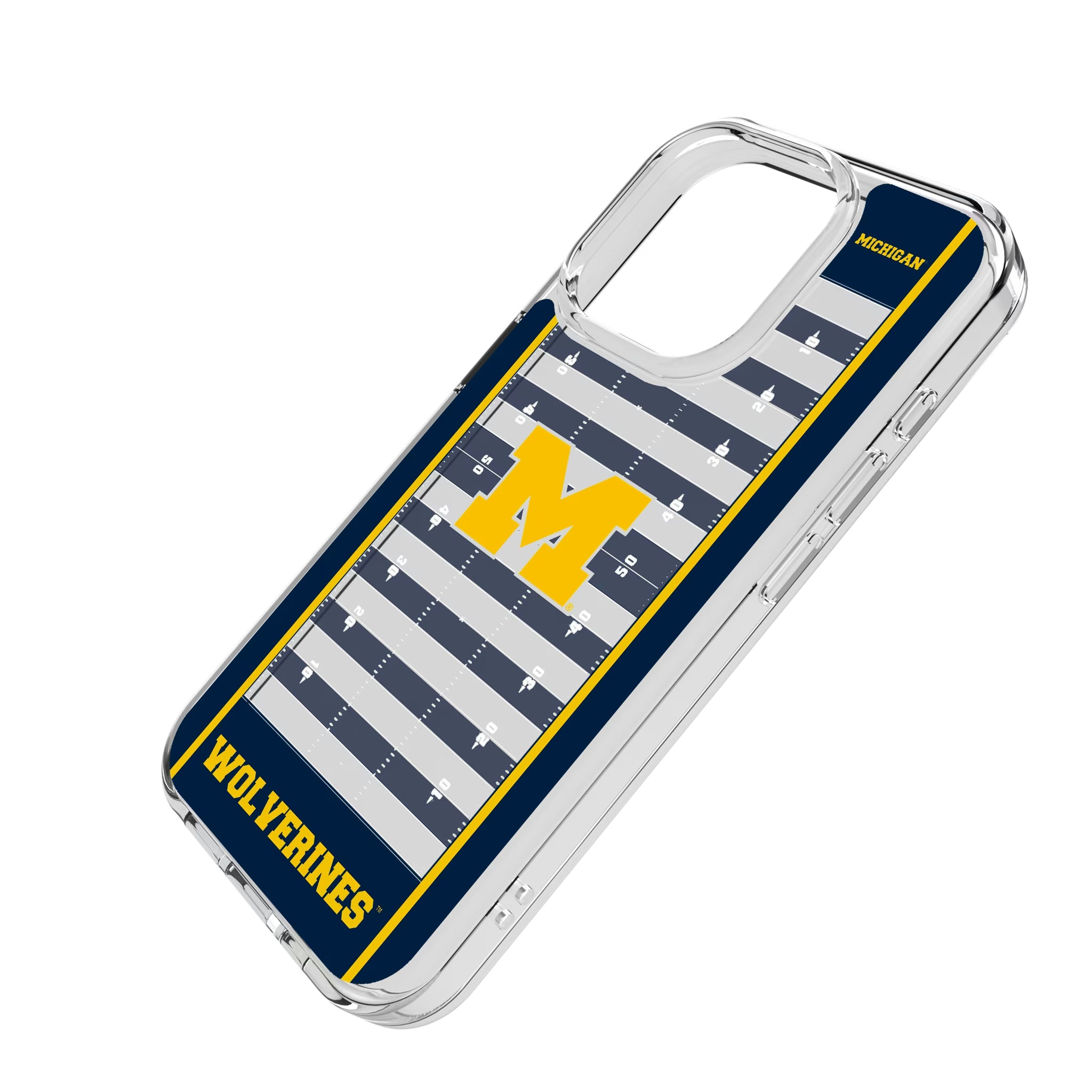 University of Michigan Wolverines Field iPhone Clear Phone Case for Apple iPhone - Isometric View