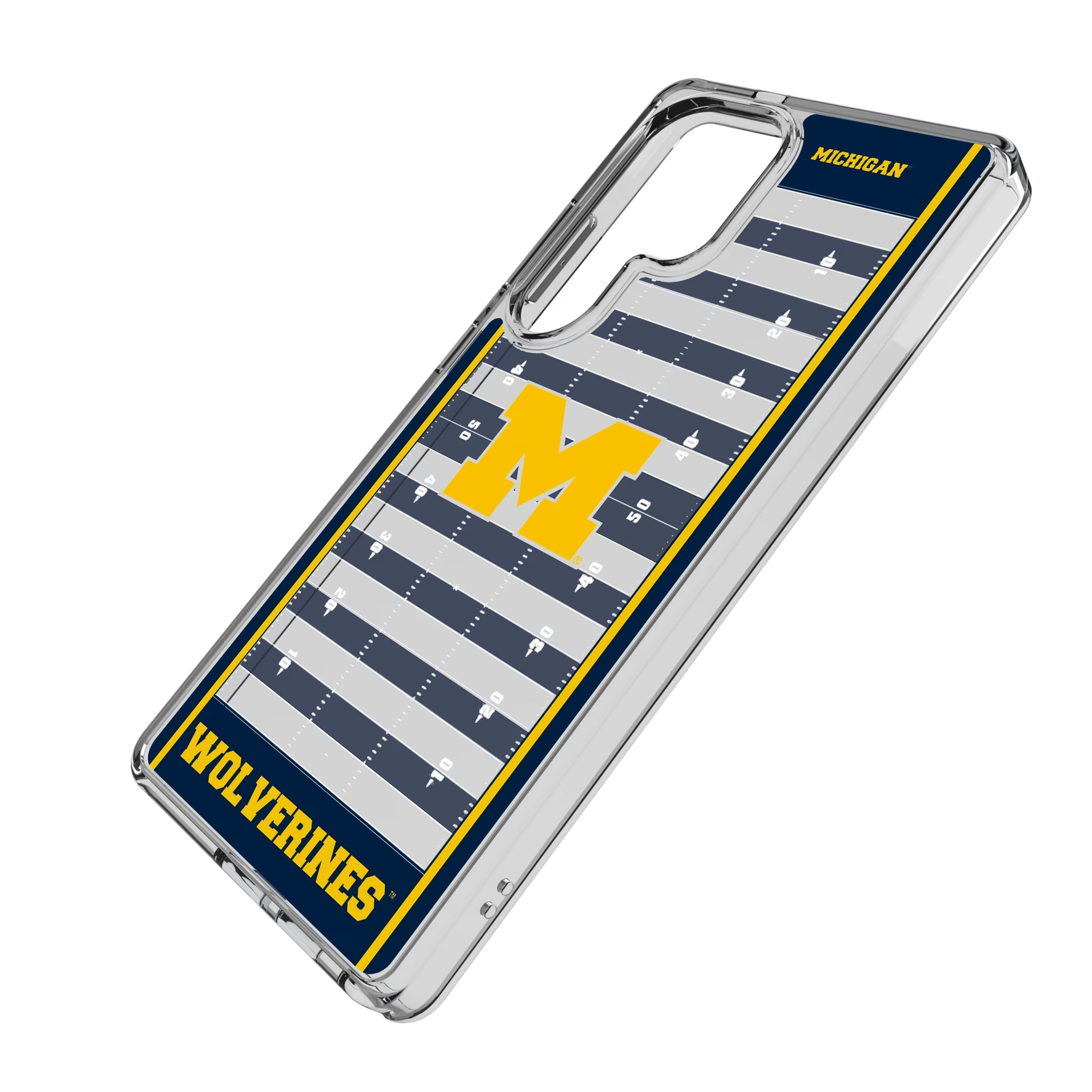 University of Michigan Wolverines Field Galaxy Clear Phone Case for Samsung Galaxy - Isometric View