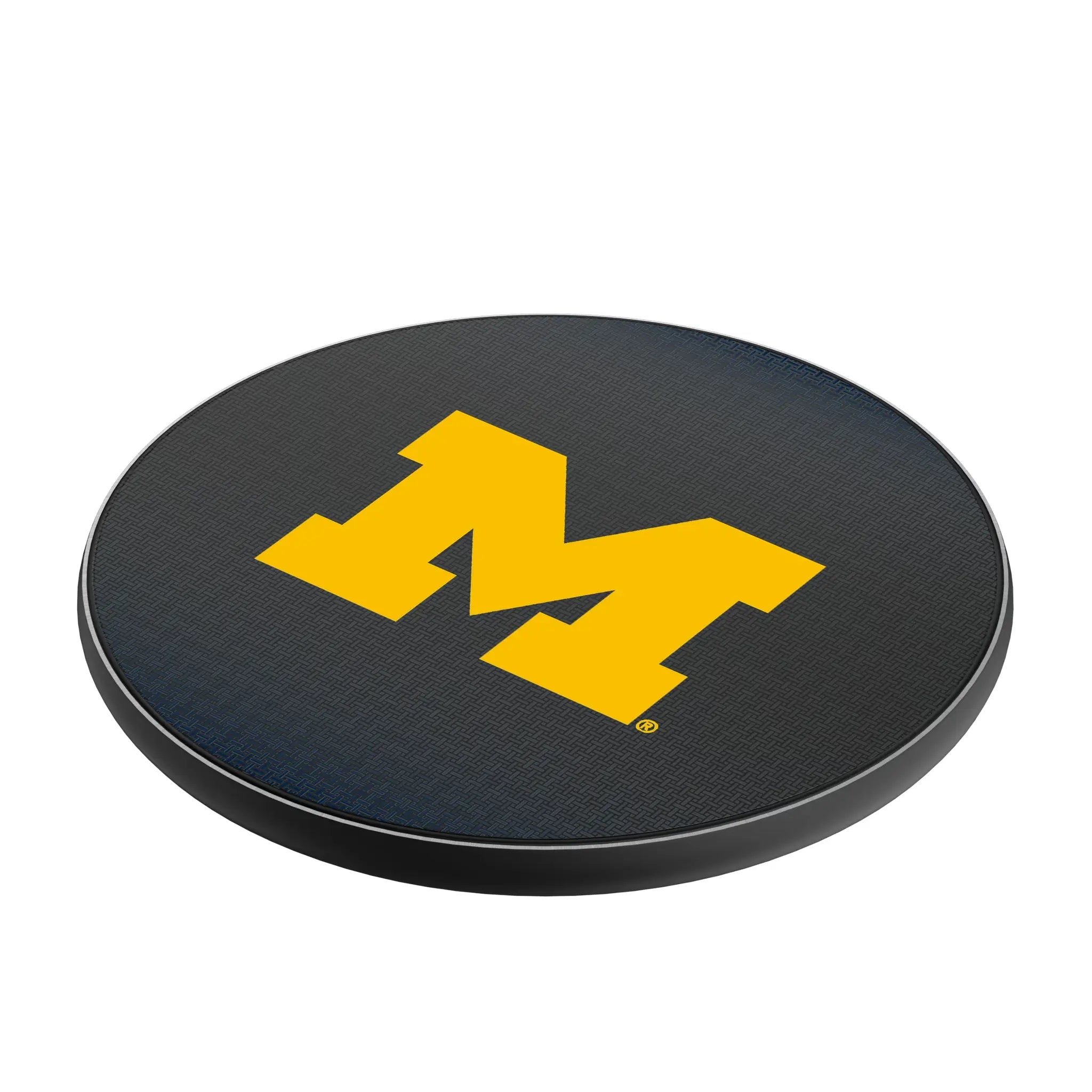 University of Michigan Wolverines Linen 15-Watt Wireless Charger - Isometric View