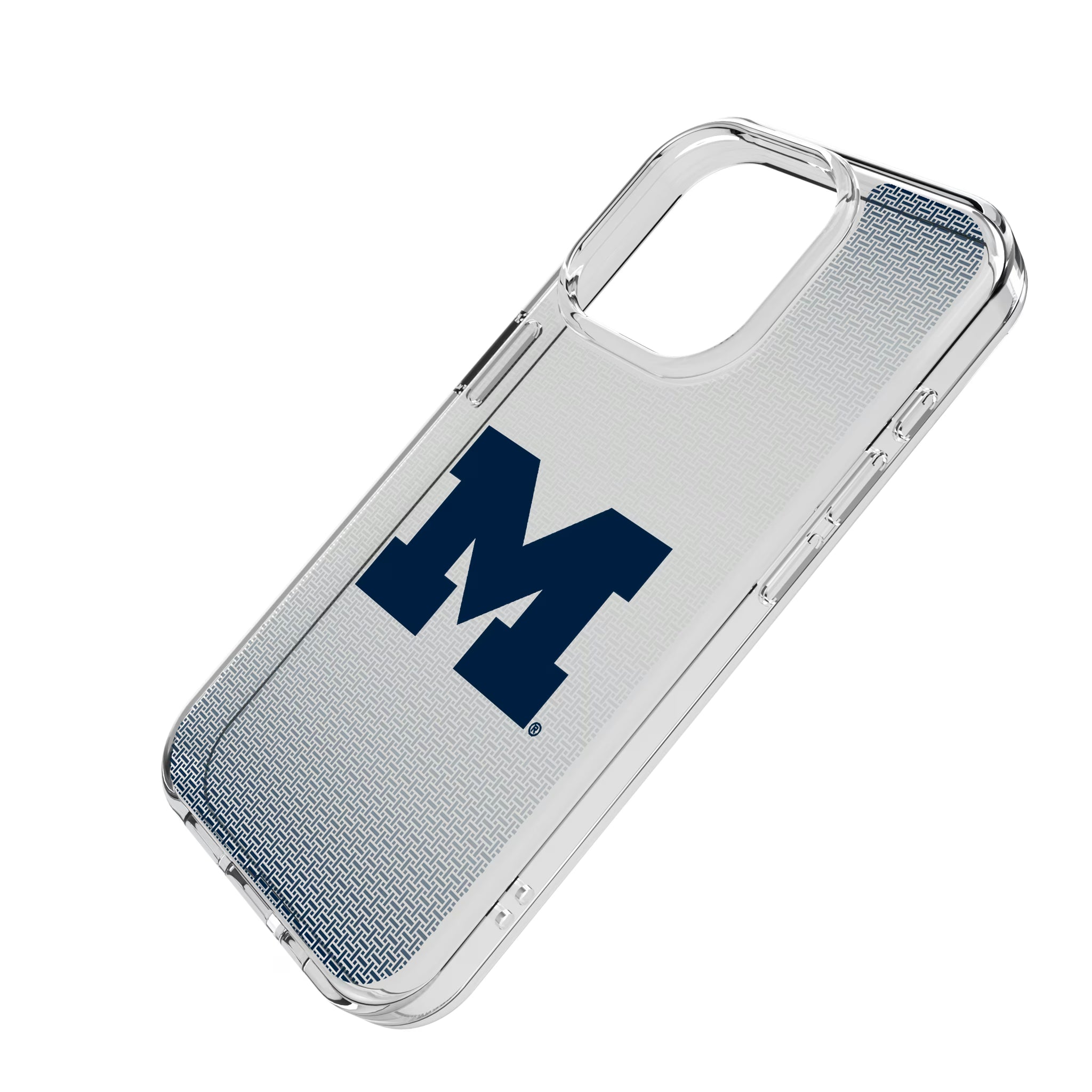 University of Michigan Wolverines Linen iPhone Clear Phone Case for Apple iPhone - Isometric View