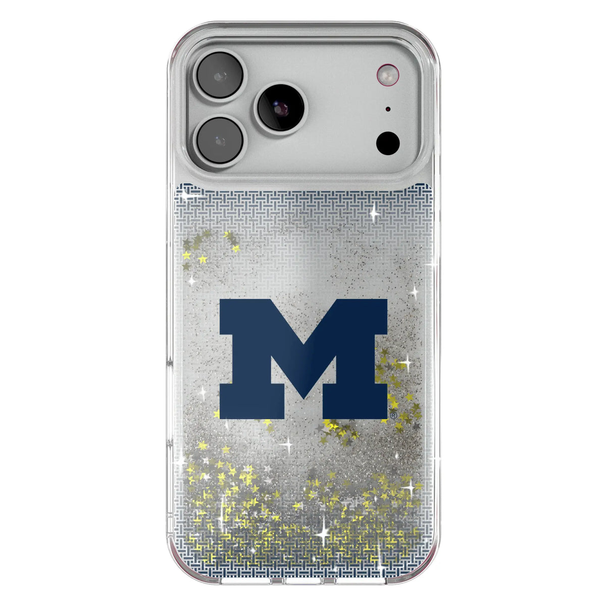 University of Michigan Wolverines Linen Glitter Phone Case for Apple iPhone