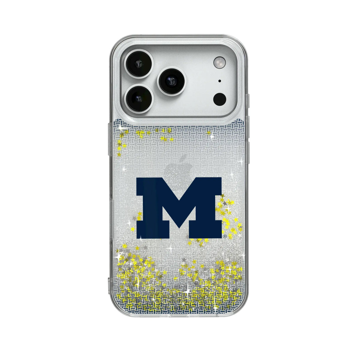 University of Michigan Wolverines Linen Glitter Phone Case for Apple iPhone