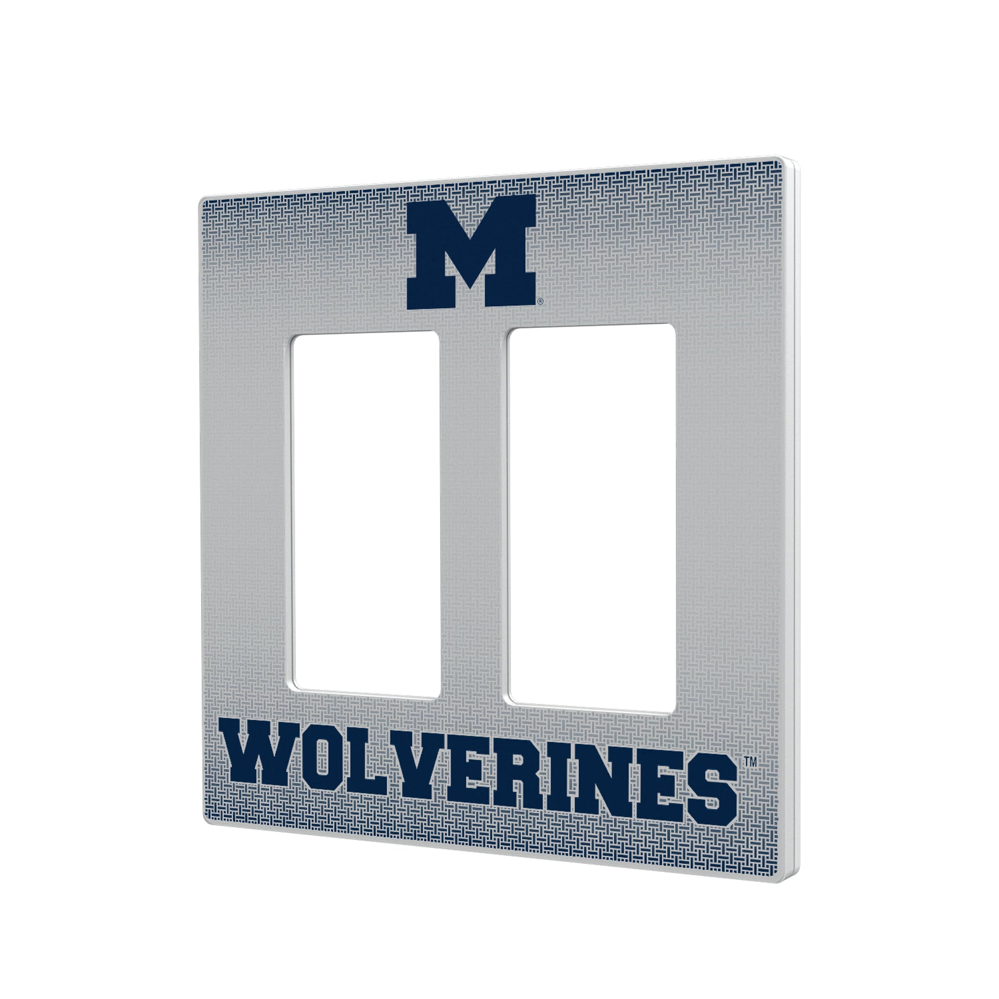 University of Michigan Wolverines Linen Hidden-Screw Light Switch Plate#Style_Double Rocker