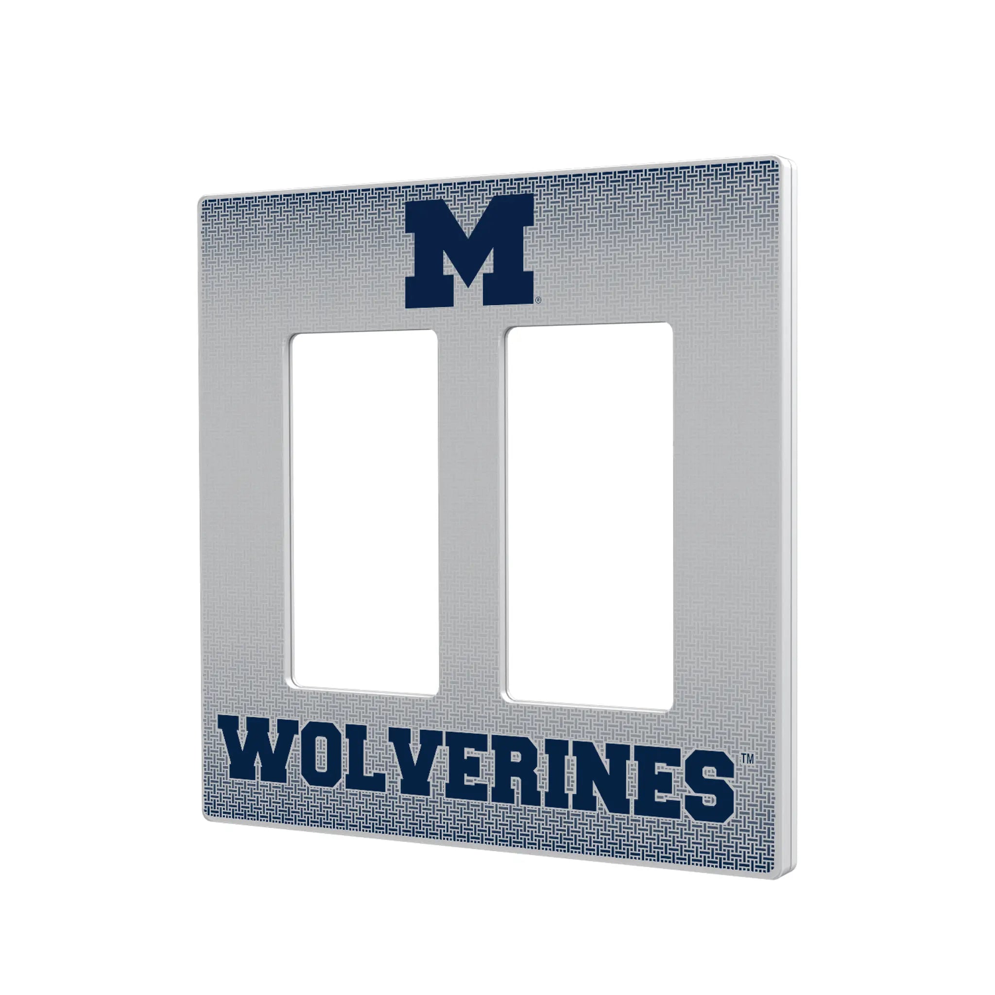 University of Michigan Wolverines Linen Hidden-Screw Light Switch Plate#Style_Double Rocker