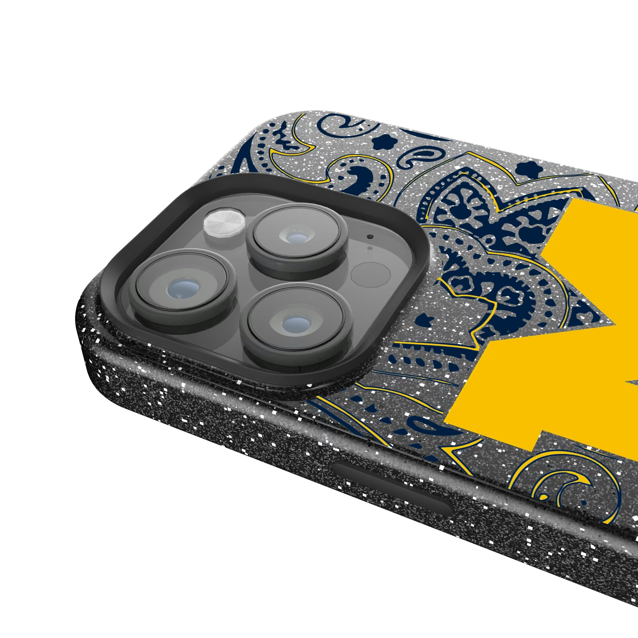 University of Michigan Wolverines Paisley iPhone Bling Phone Case for Apple iPhone - Detail
