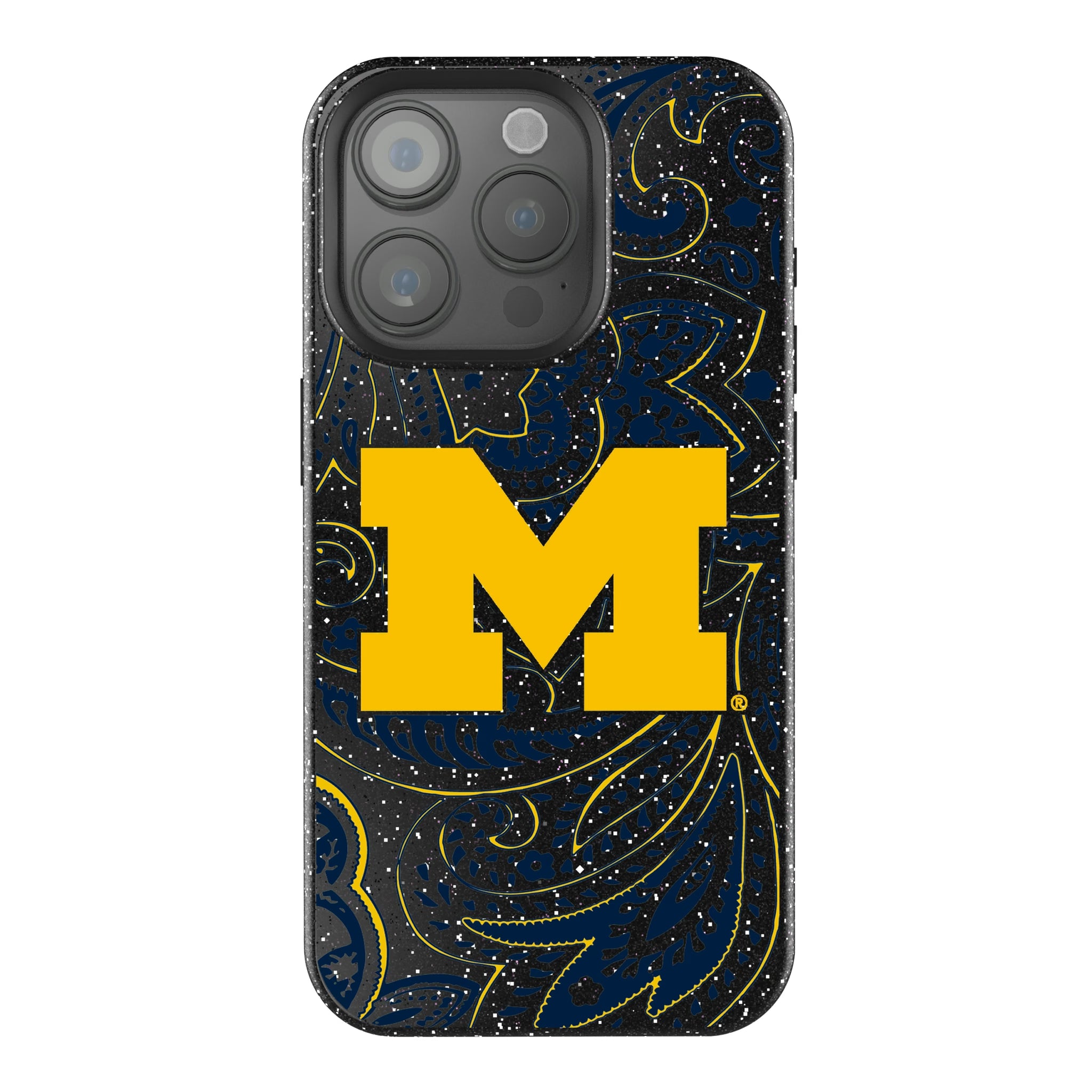 University of Michigan Wolverines Paisley iPhone Bling Phone Case for Apple iPhone