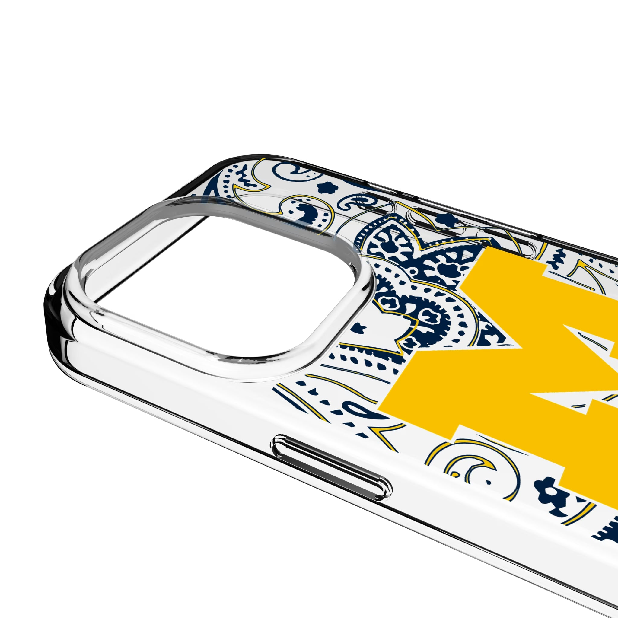 University of Michigan Wolverines Paisley iPhone Clear Phone Case for Apple iPhone - Detail