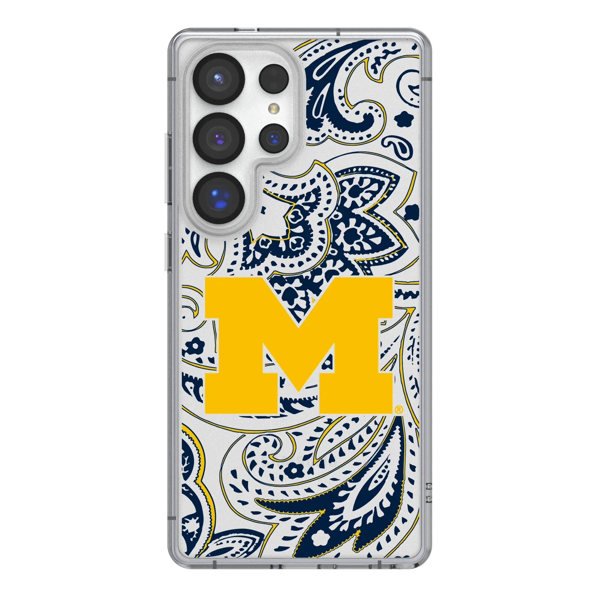 University of Michigan Wolverines Paisley Galaxy Clear Phone Case for Samsung Galaxy#Device_Galaxy S25 Ultra