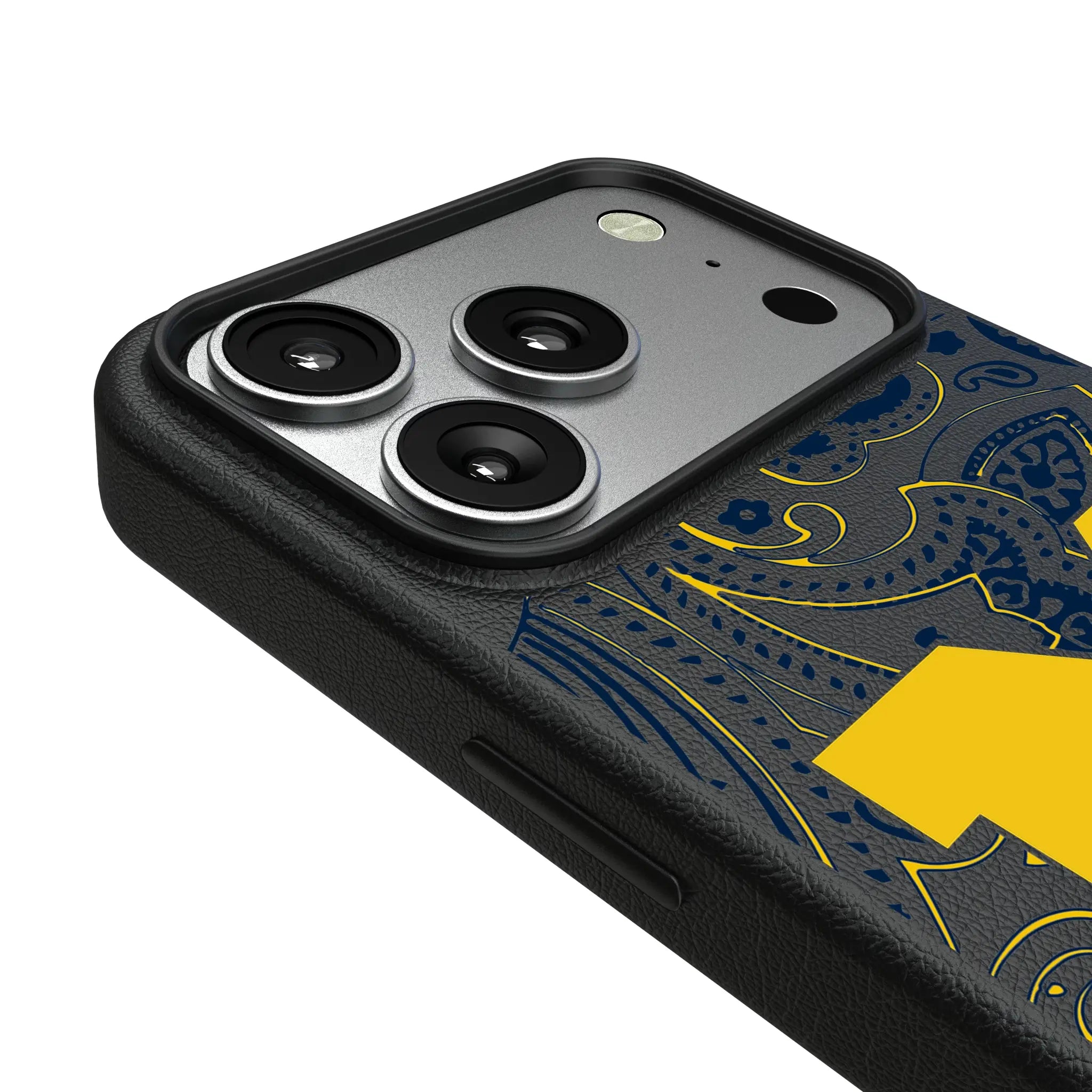 University of Michigan Wolverines Paisley iPhone MagSafe Compatible Phone Case for Apple iPhone - Detail#Device_iPhone 17 Pro