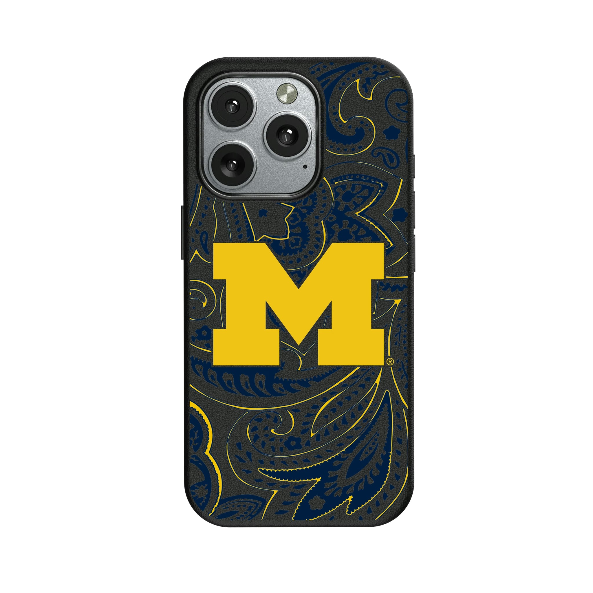 University of Michigan Wolverines Paisley iPhone MagSafe Compatible Phone Case for Apple iPhone