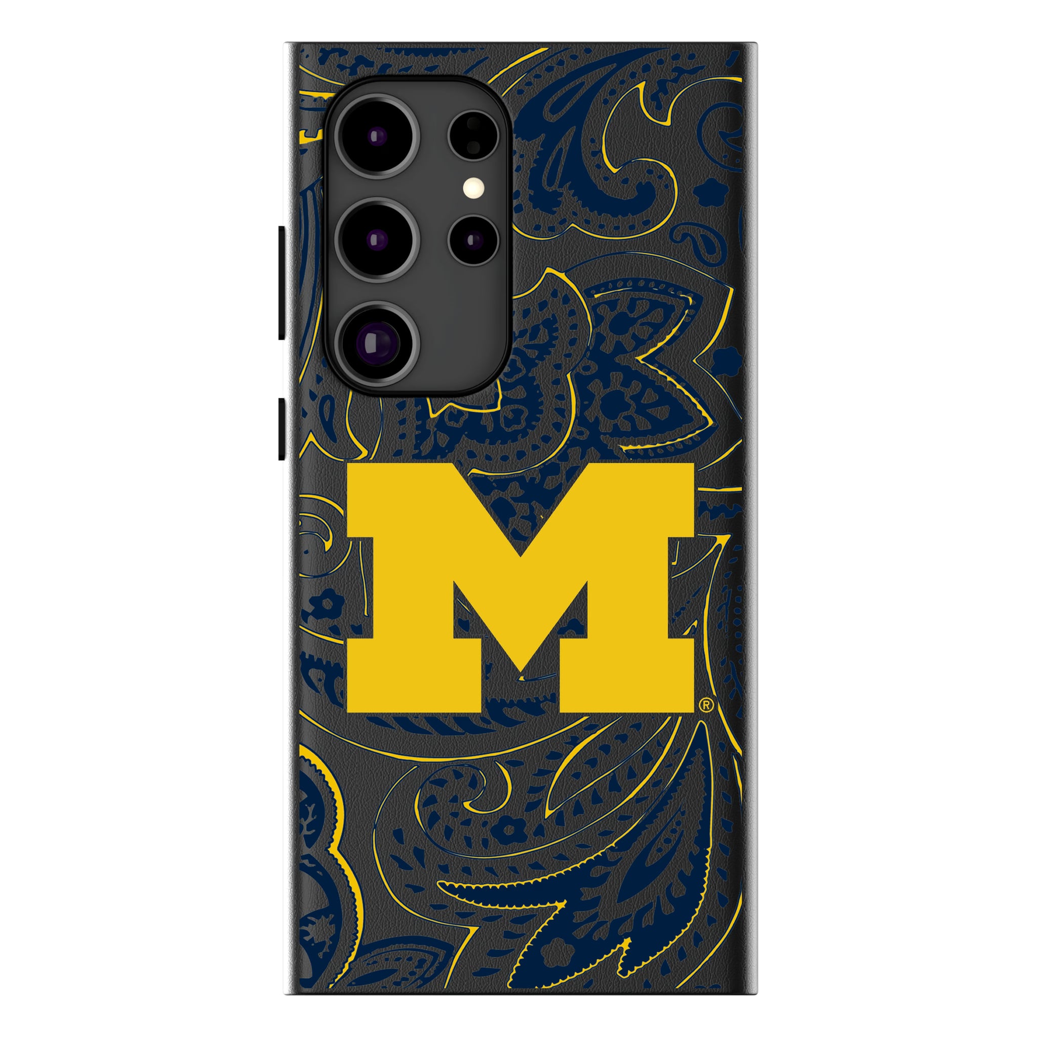 University of Michigan Wolverines Paisley Galaxy MagSafe Compatible Phone Case for Samsung Galaxy