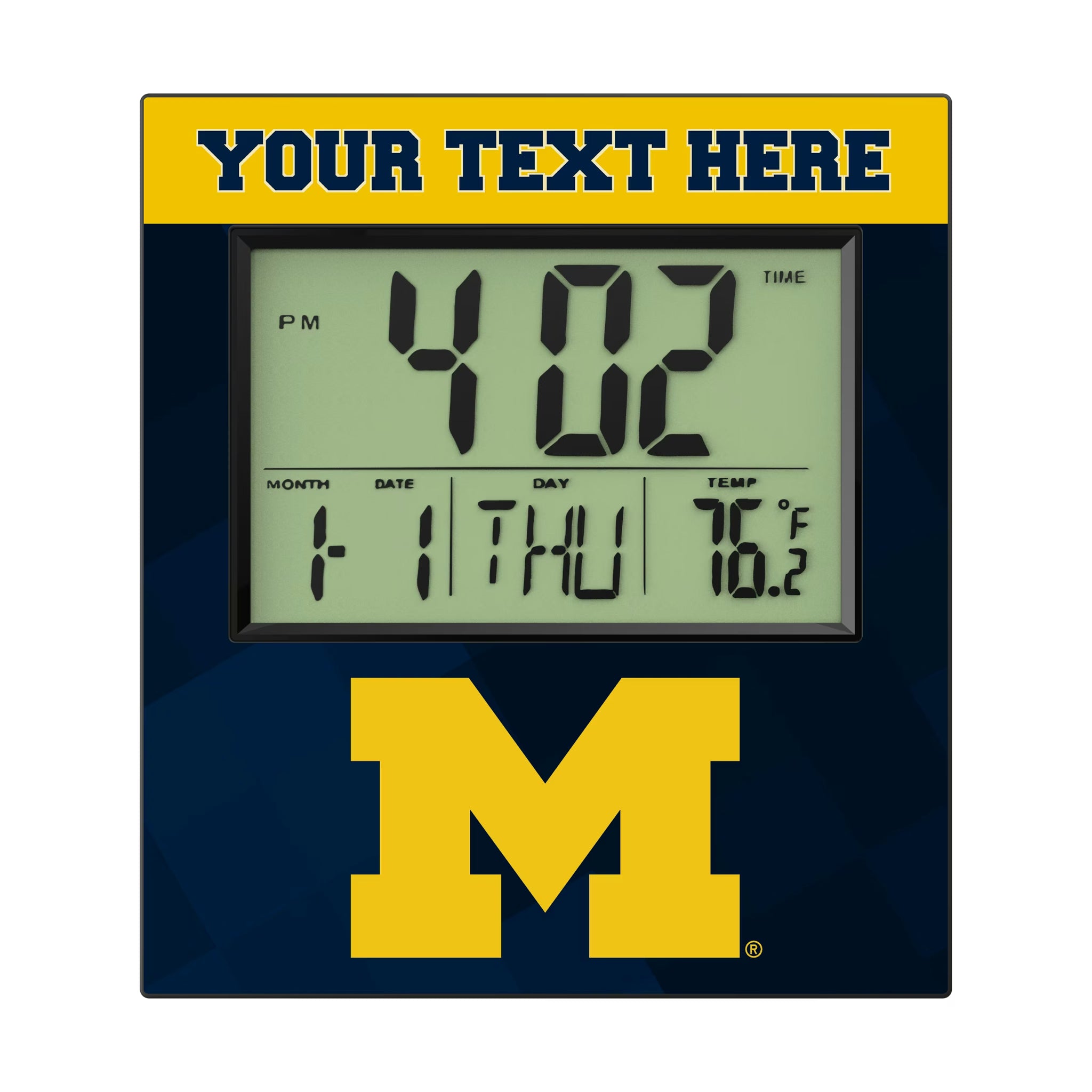 University of Michigan Wolverines Personalized Color Block Wall Clock
