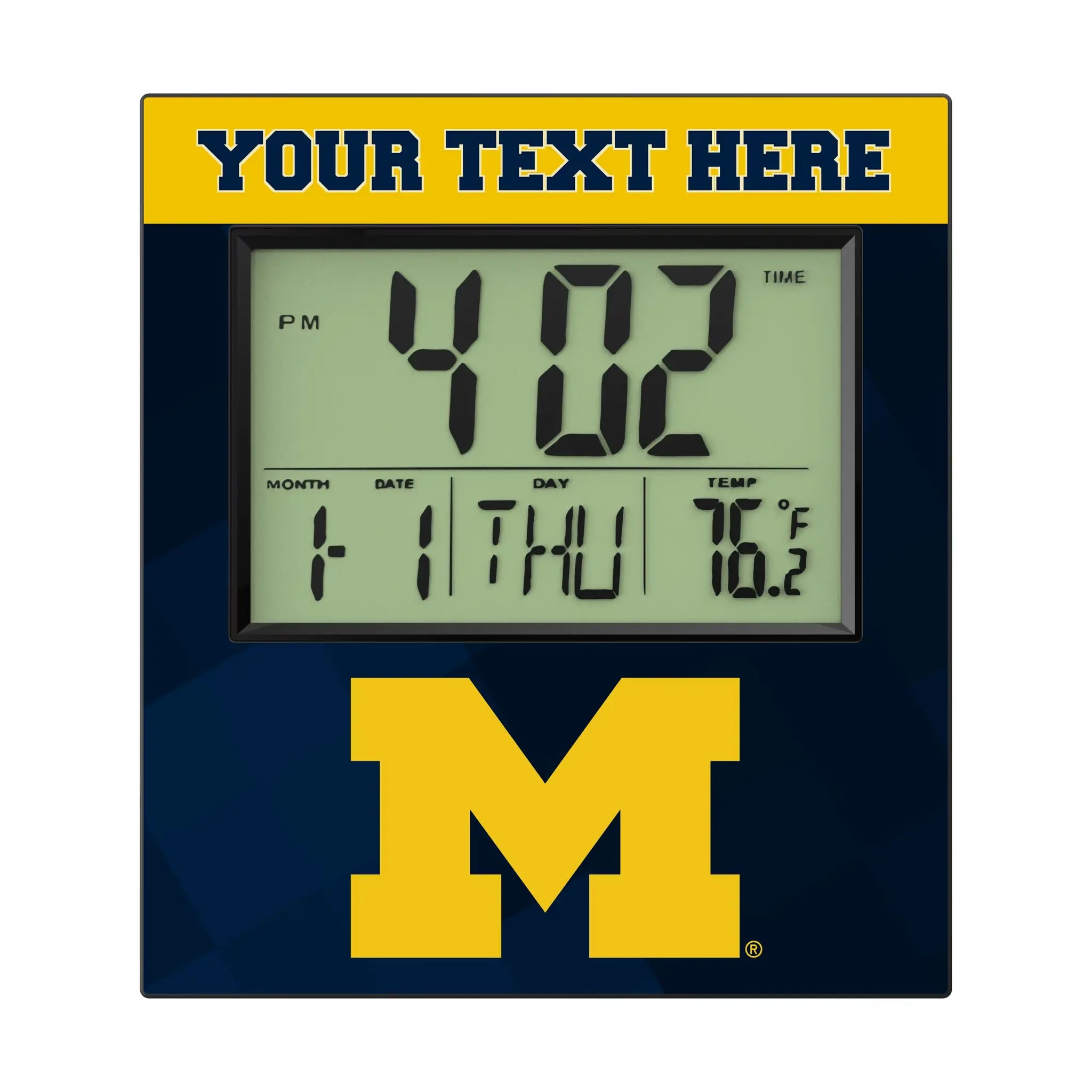University of Michigan Wolverines Personalized Color Block Wall Clock