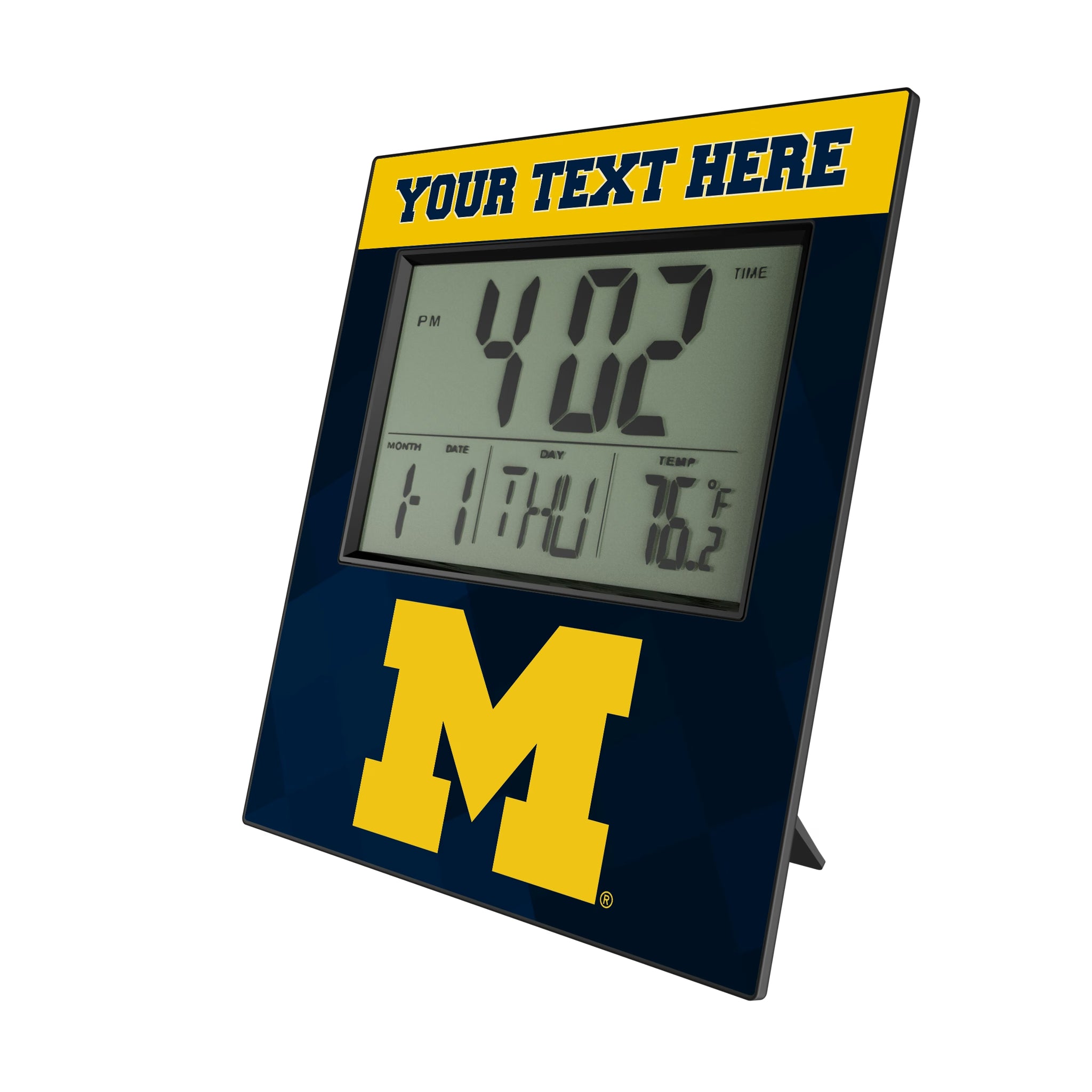 University of Michigan Wolverines Personalized Color Block Wall Clock