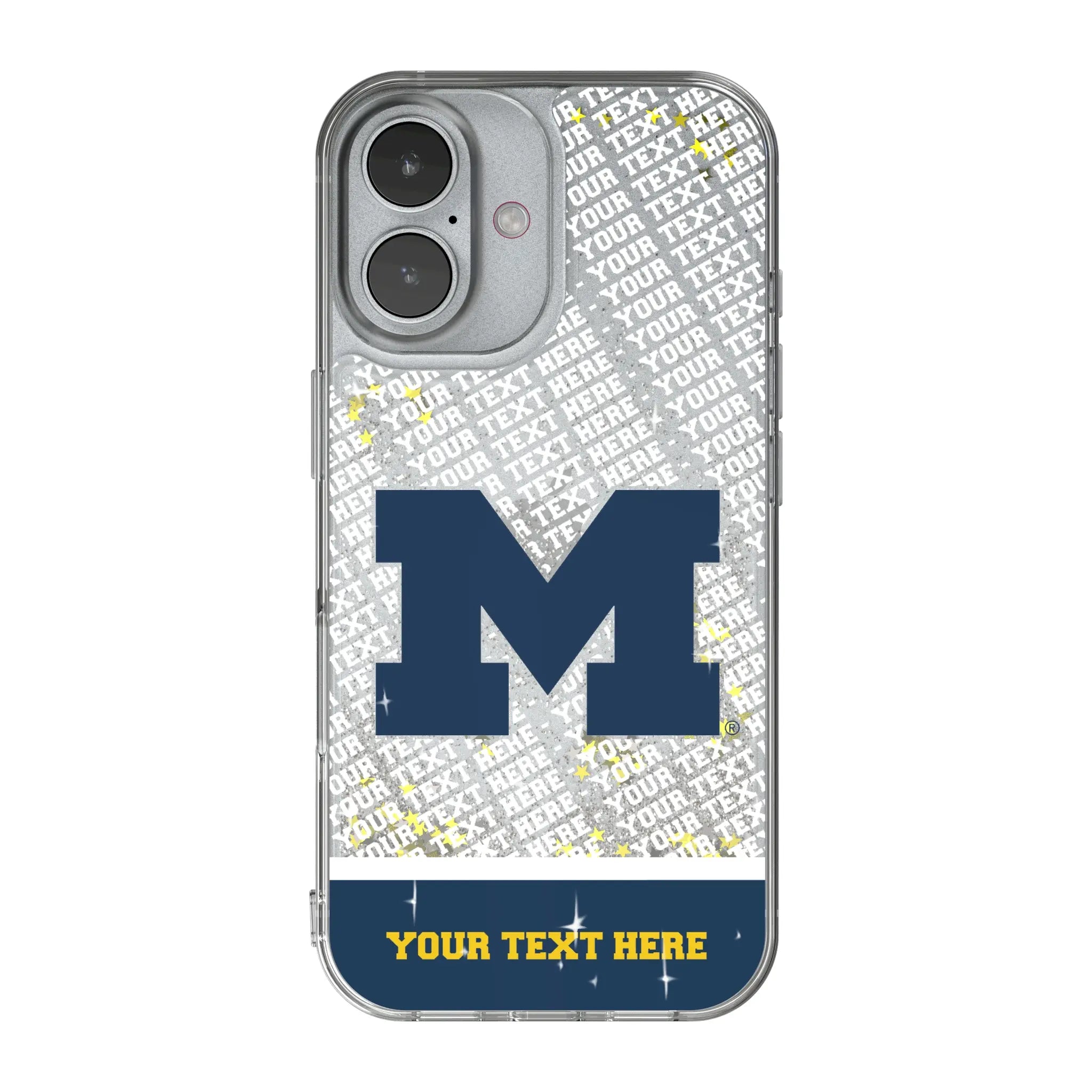 University of Michigan Wolverines Personalized EndZone Plus iPhone Glitter Phone Case for Apple iPhone