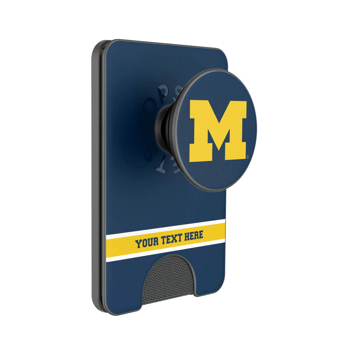 University of Michigan Wolverines Personalized Endzone Solid Popsockets Wallet Magnetic