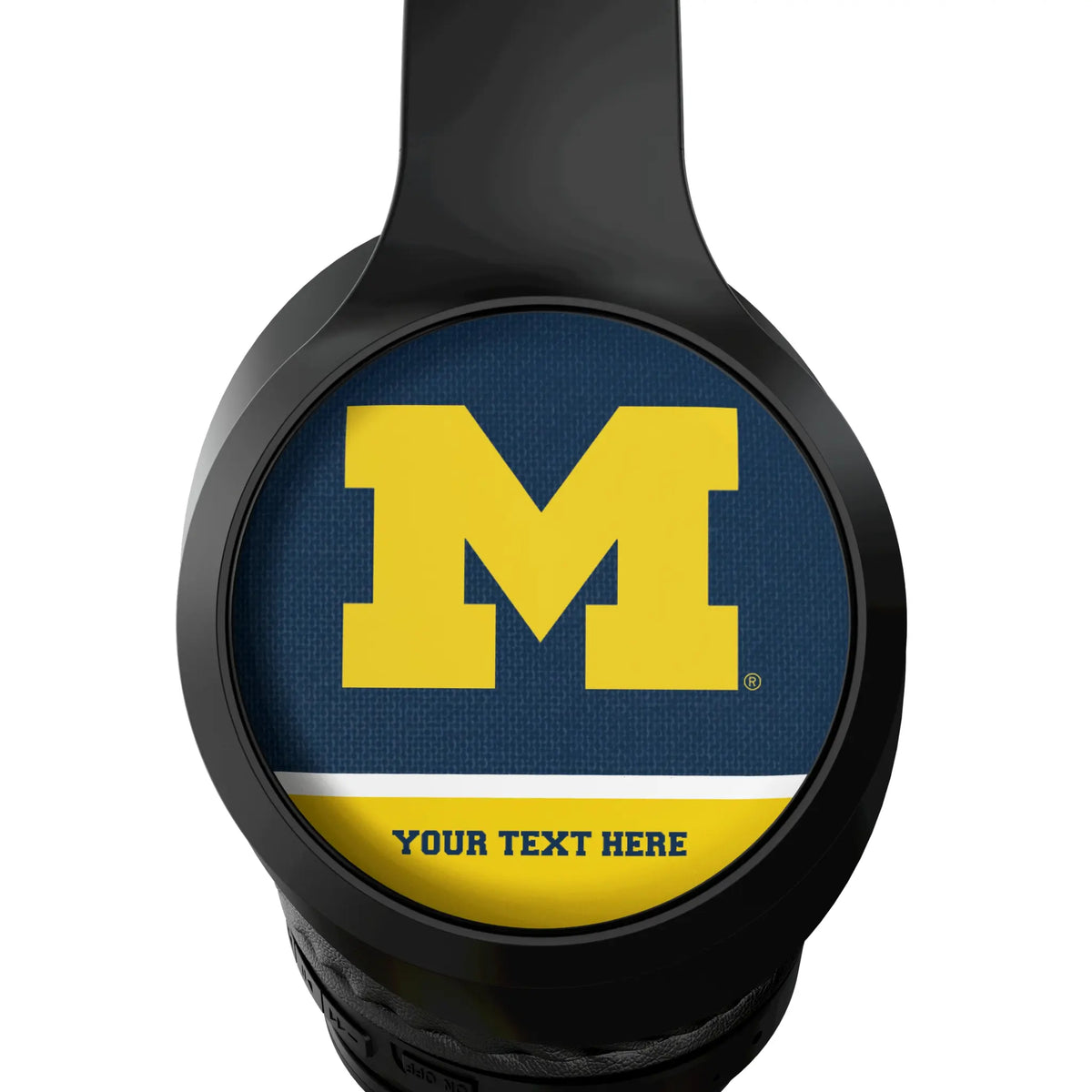 University of Michigan Wolverines Personalized Endzone Solid Wireless Over-Ear Headphones With Case - Detail