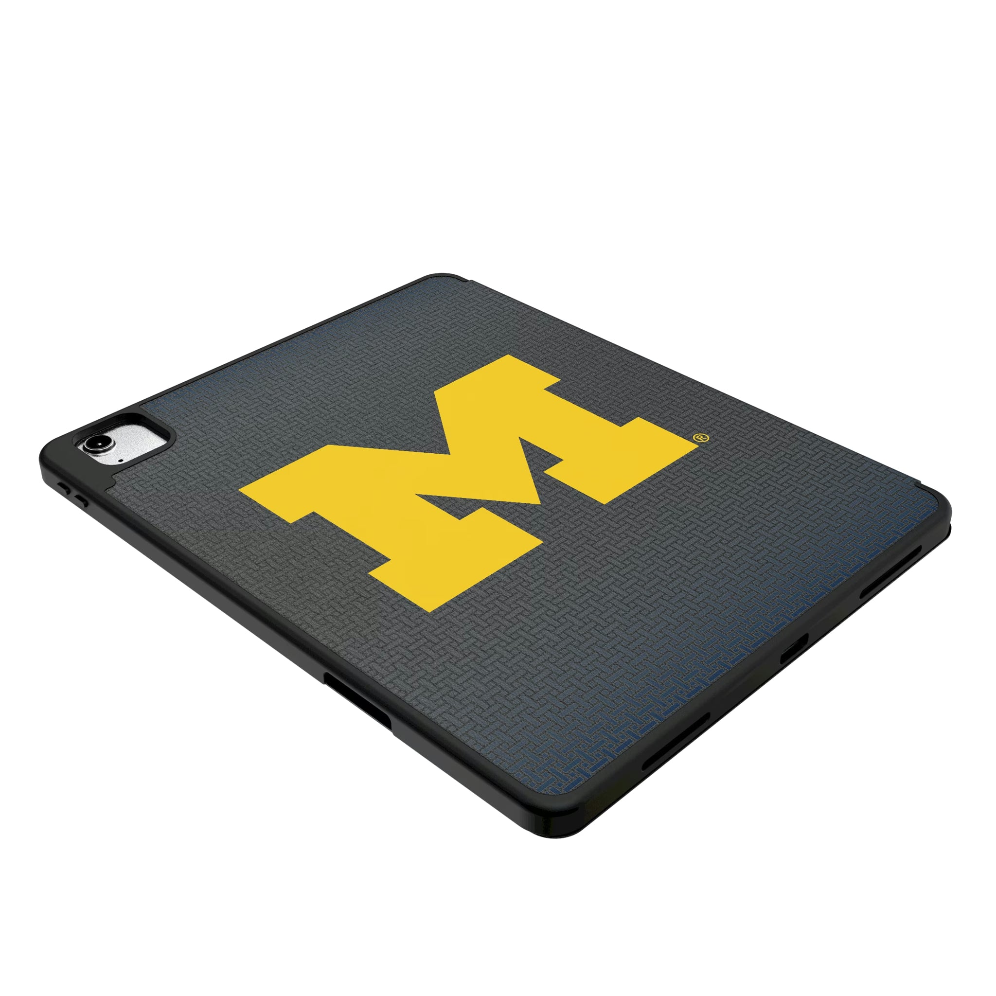 University of Michigan Wolverines Personalized Linen iPad Tablet Case for Apple iPad - Isometric View