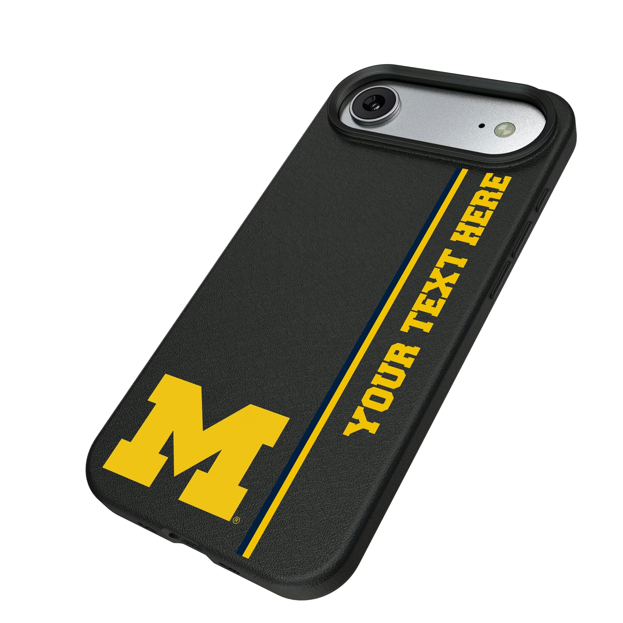 University of Michigan Wolverines Personalized Sidebard iPhone MagSafe Compatible Phone Case for Apple iPhone - Isometric View#Device_iPhone Air