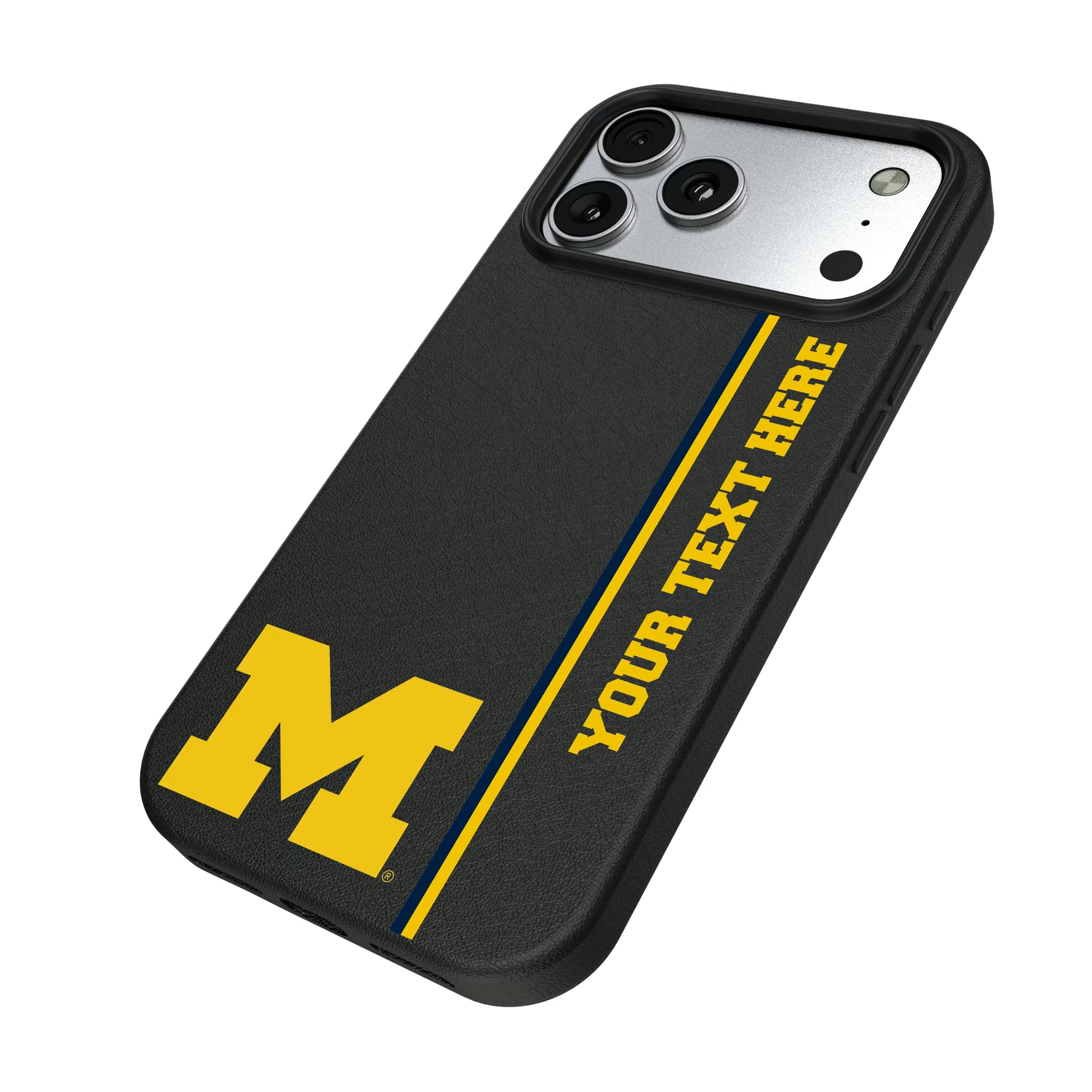 University of Michigan Wolverines Personalized Sidebard iPhone MagSafe Compatible Phone Case for Apple iPhone - Isometric View#Device_iPhone 17 Pro Max