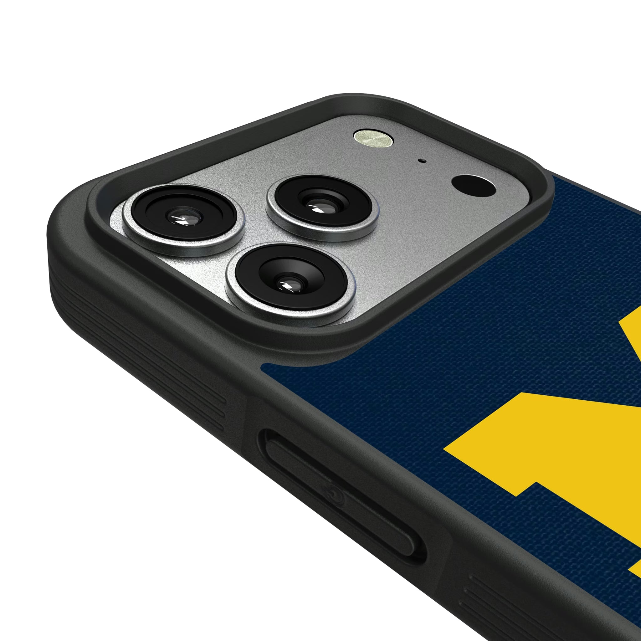 University of Michigan Wolverines Personalized Stripe iPhone Bump Phone Case for Apple iPhone - Detail#Device_iPhone 17 Pro
