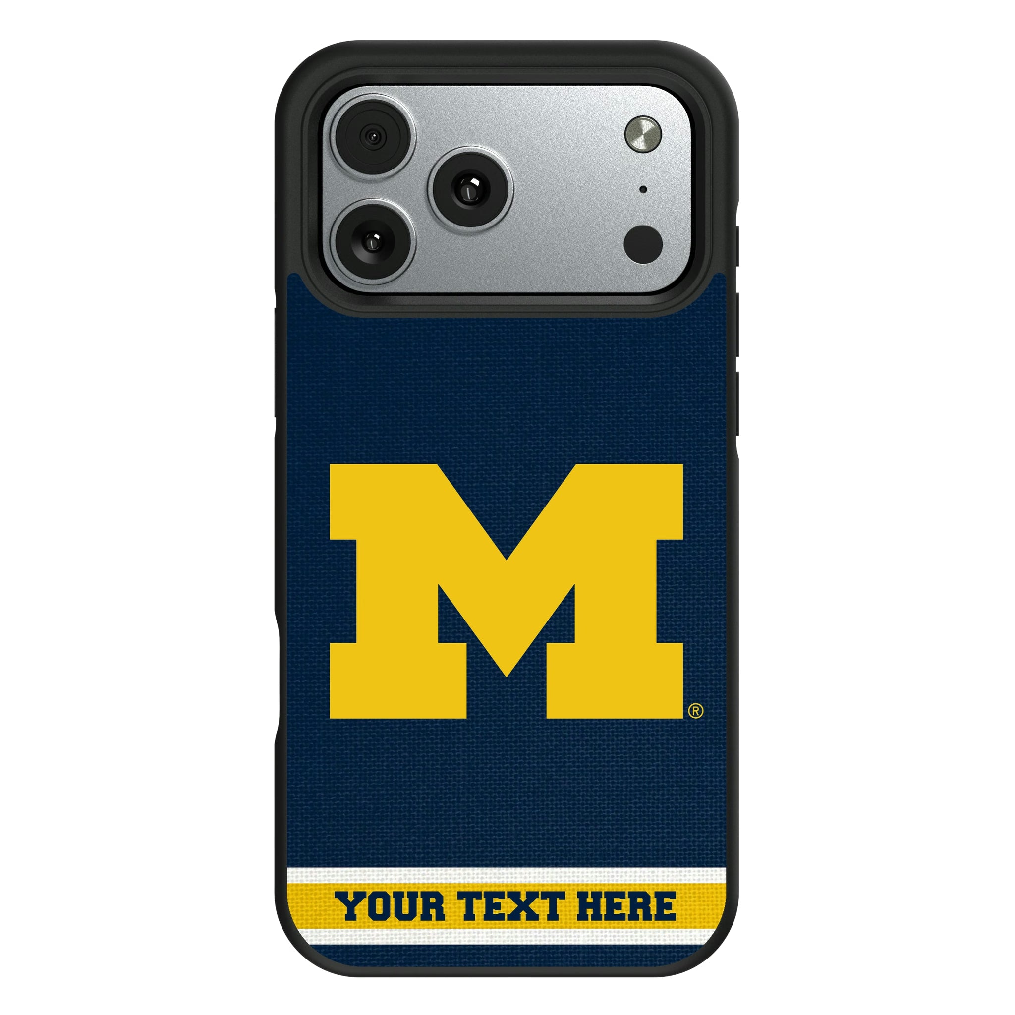 University of Michigan Wolverines Personalized Stripe iPhone Bump Phone Case for Apple iPhone#Device_iPhone 17 Pro Max