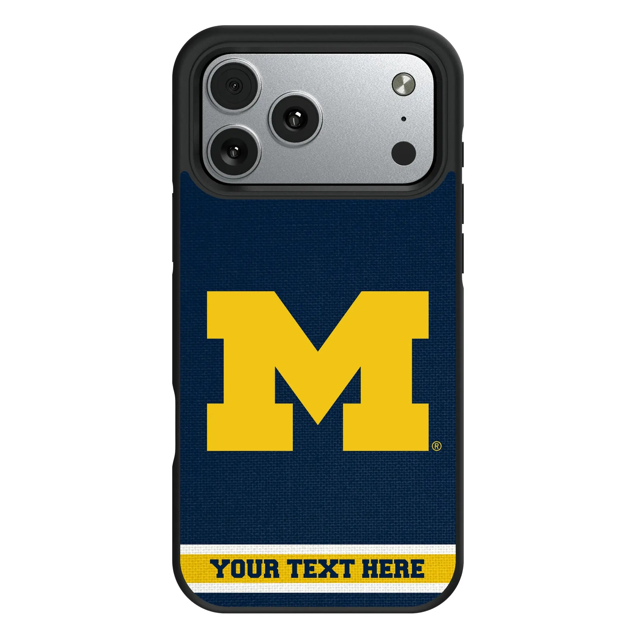 University of Michigan Wolverines Personalized Stripe iPhone Bump Phone Case for Apple iPhone#Device_iPhone 17 Pro Max