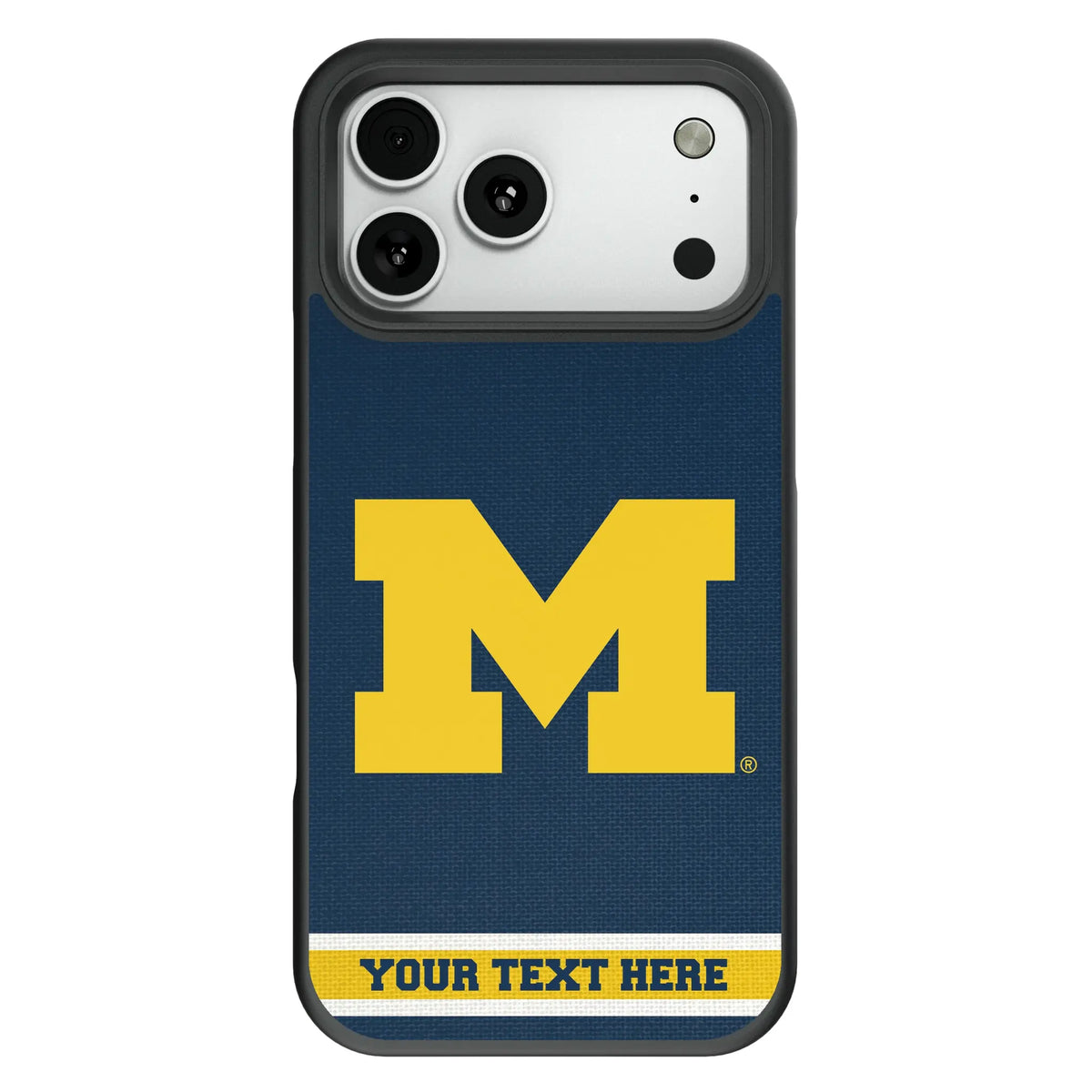 University of Michigan Wolverines Personalized Stripe Bump Phone Case for Apple iPhone