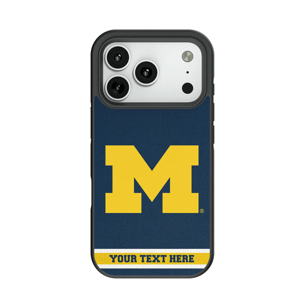 University of Michigan Wolverines Personalized Stripe Bump Phone Case for Apple iPhone