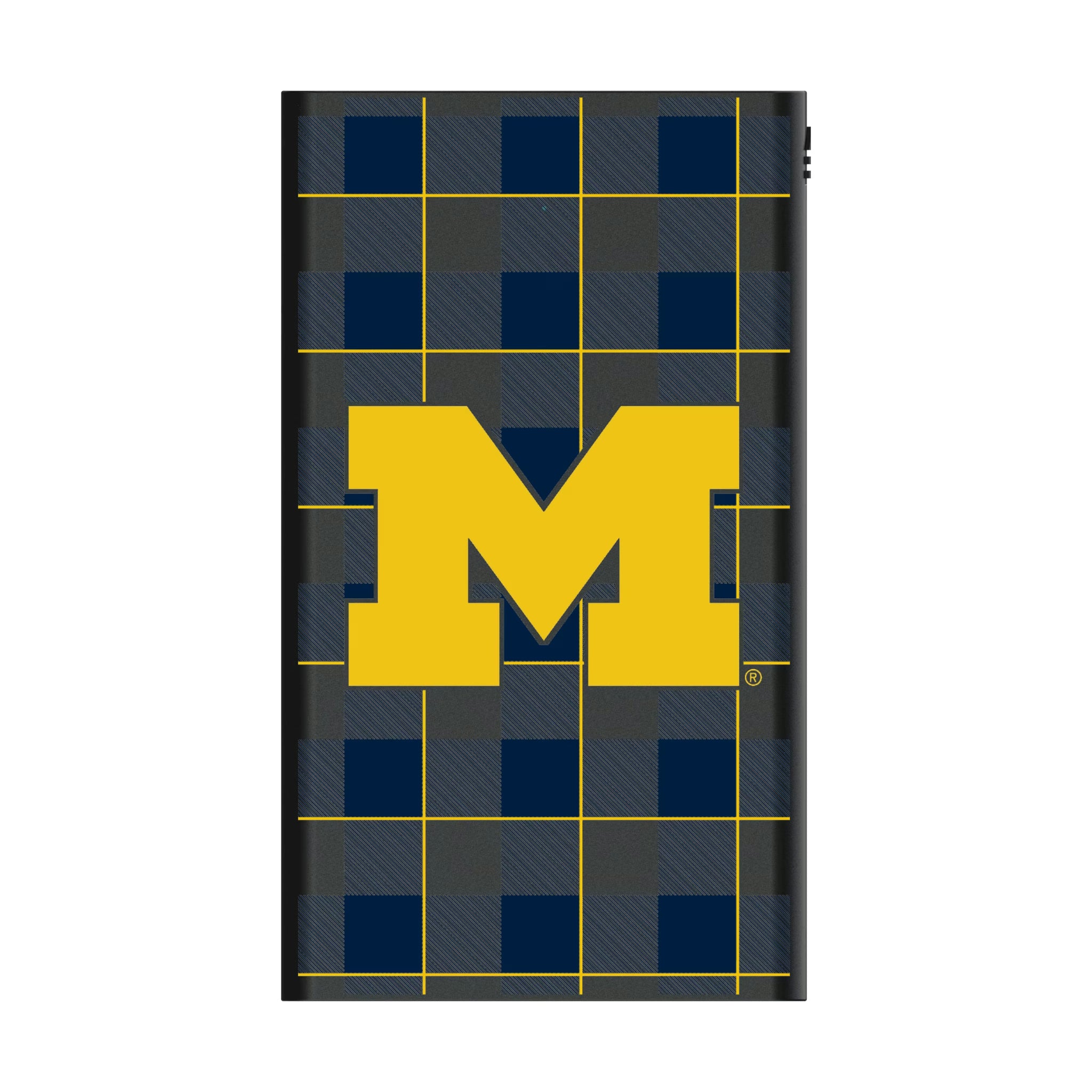 University of Michigan Wolverines Plaid 5000mAh Flat Powerbank