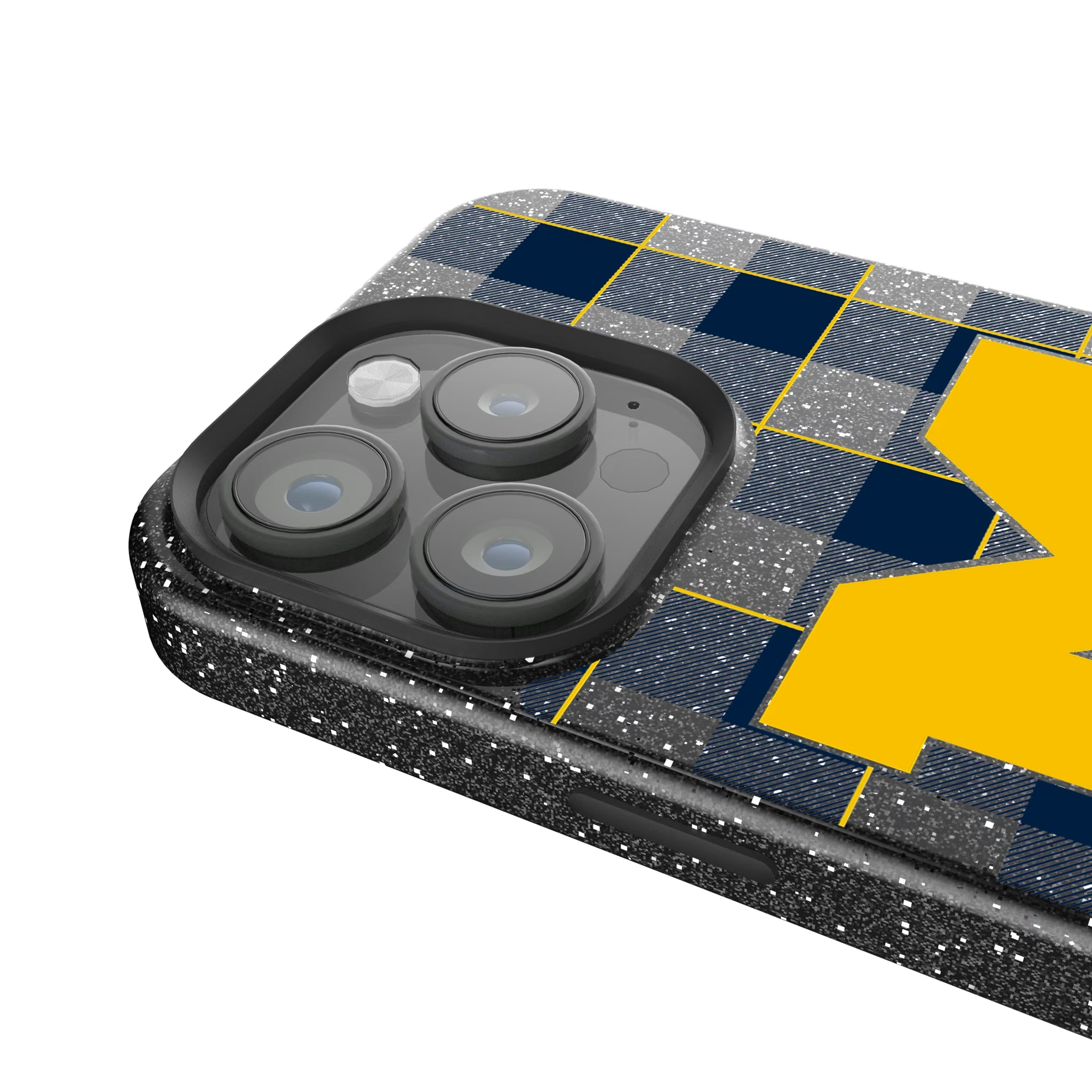 University of Michigan Wolverines Plaid iPhone Bling Phone Case for Apple iPhone - Detail