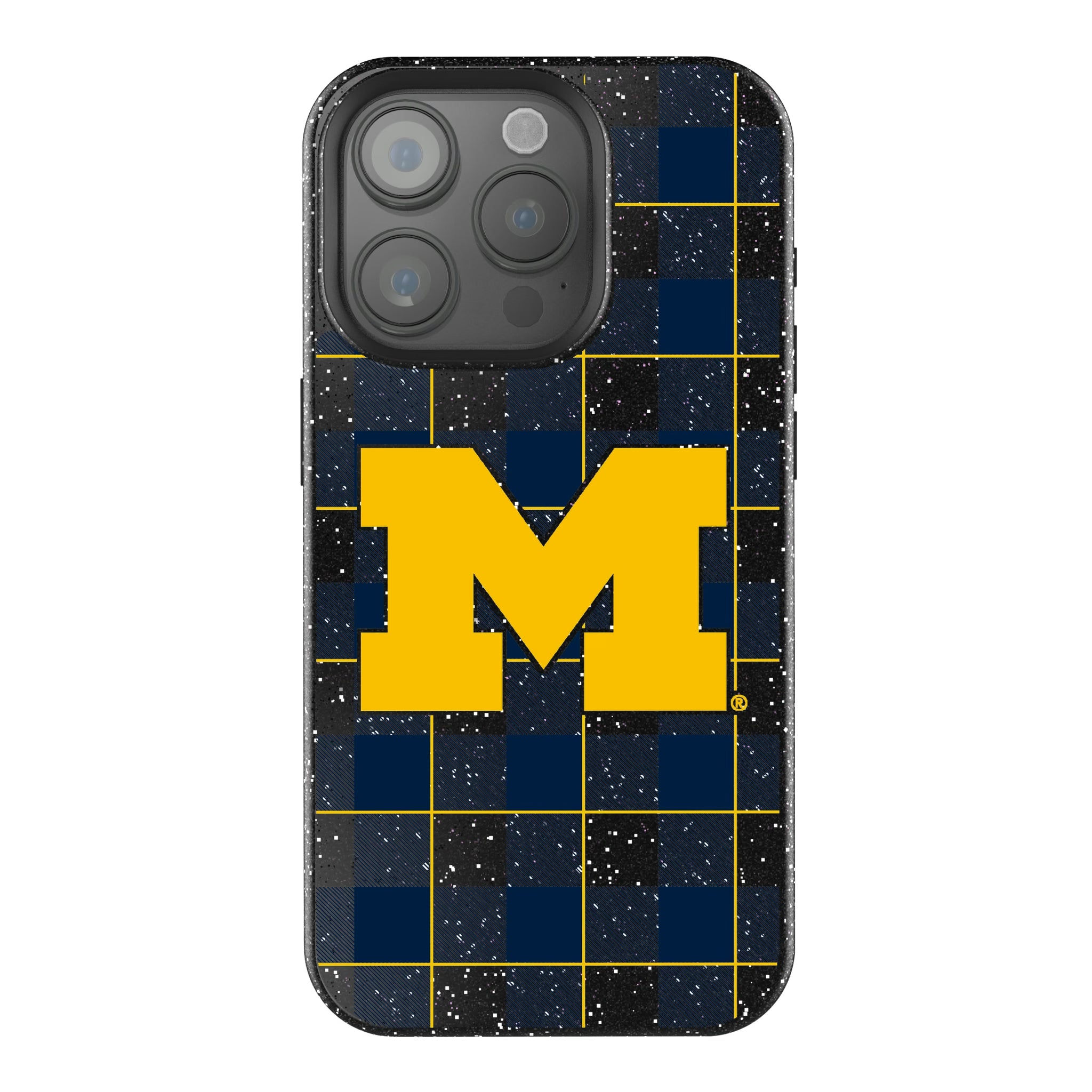 University of Michigan Wolverines Plaid iPhone Bling Phone Case for Apple iPhone