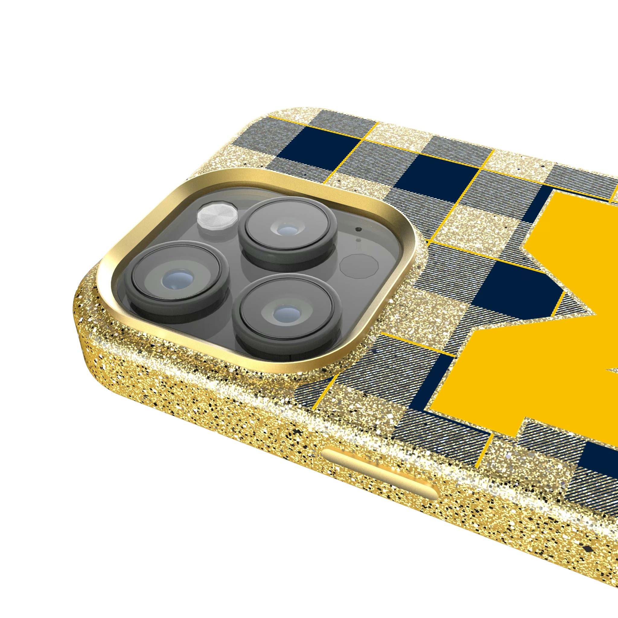 University of Michigan Wolverines Plaid iPhone Bling Phone Case for Apple iPhone - Detail