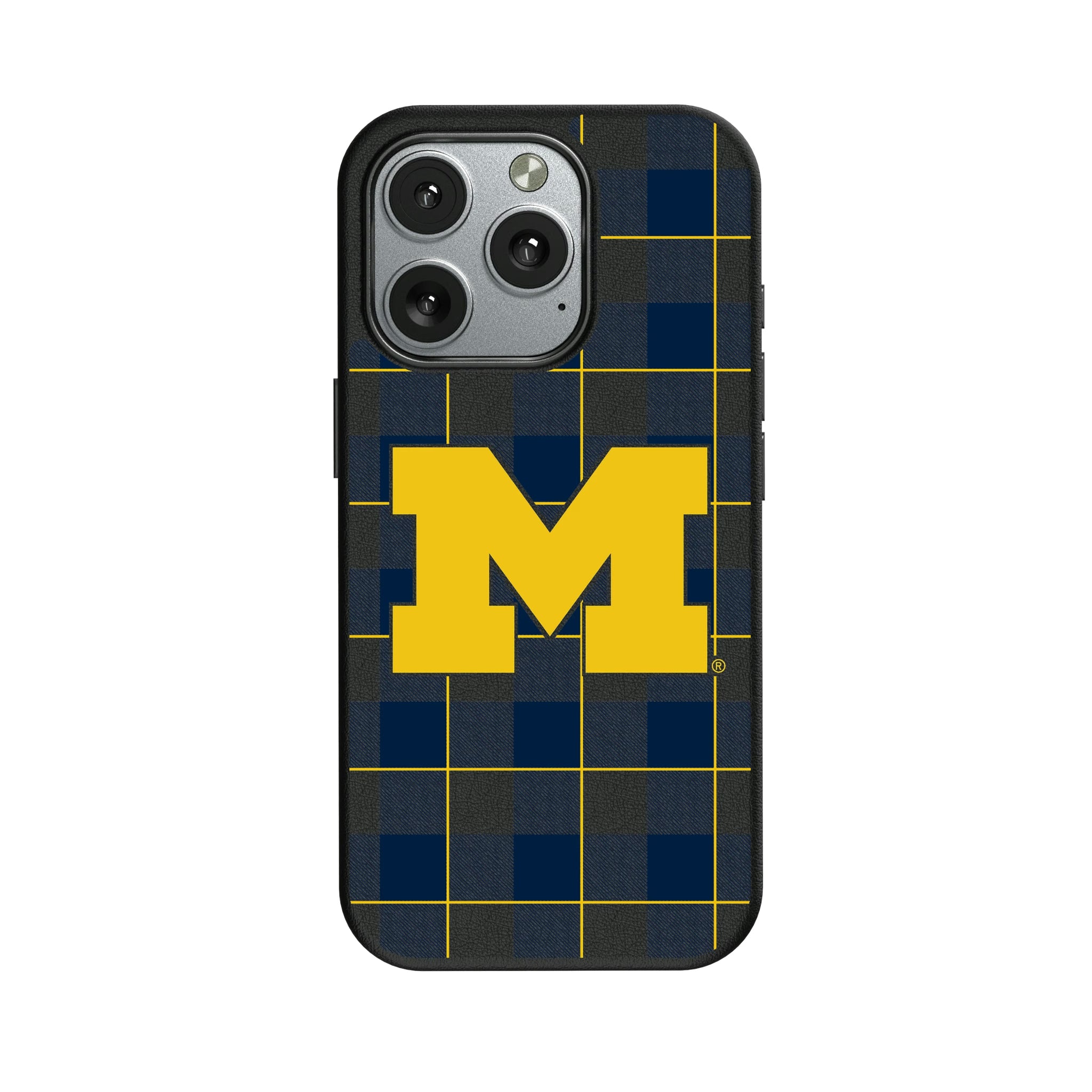 University of Michigan Wolverines Plaid iPhone MagSafe Compatible Phone Case for Apple iPhone
